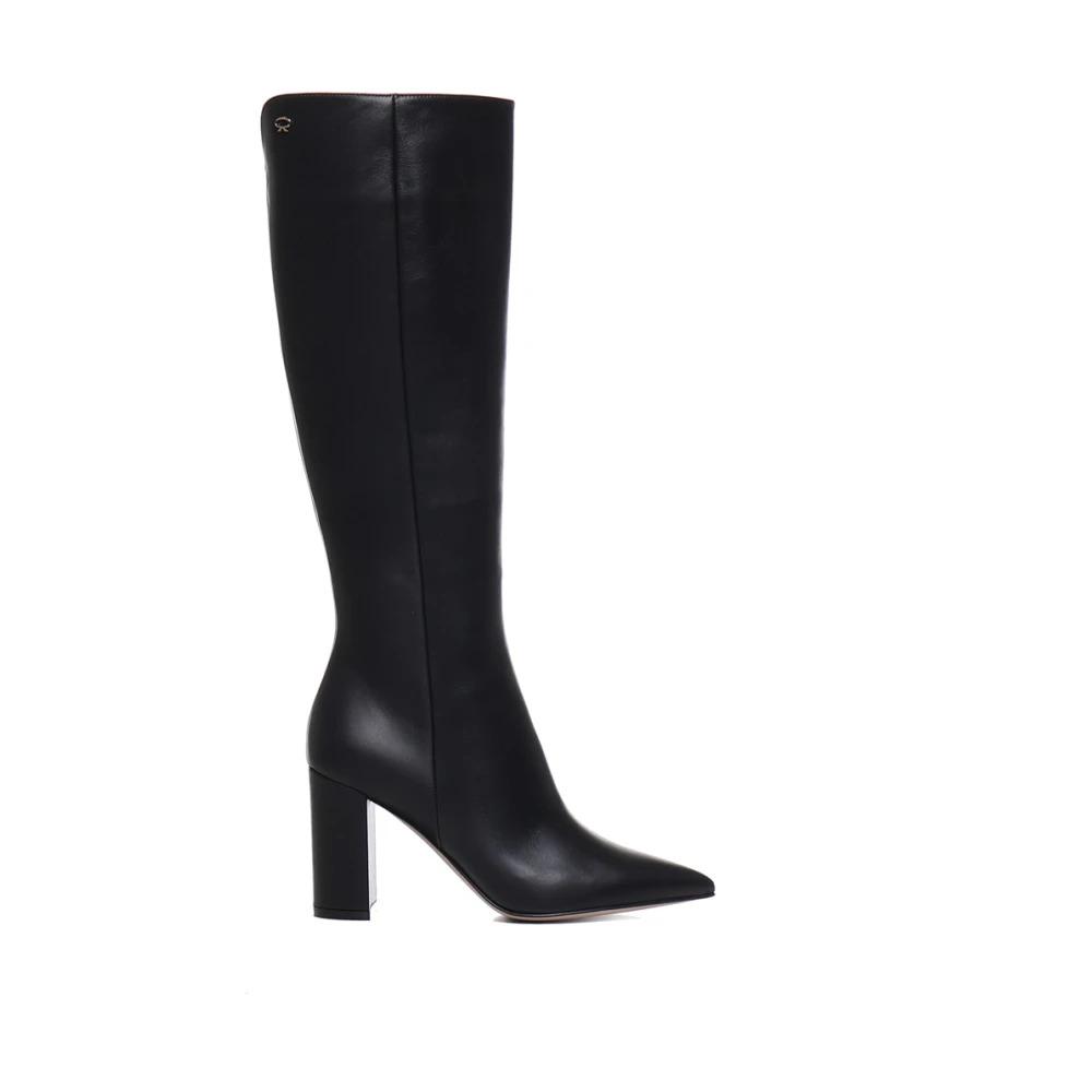 Pointed Black Calfskin Boots