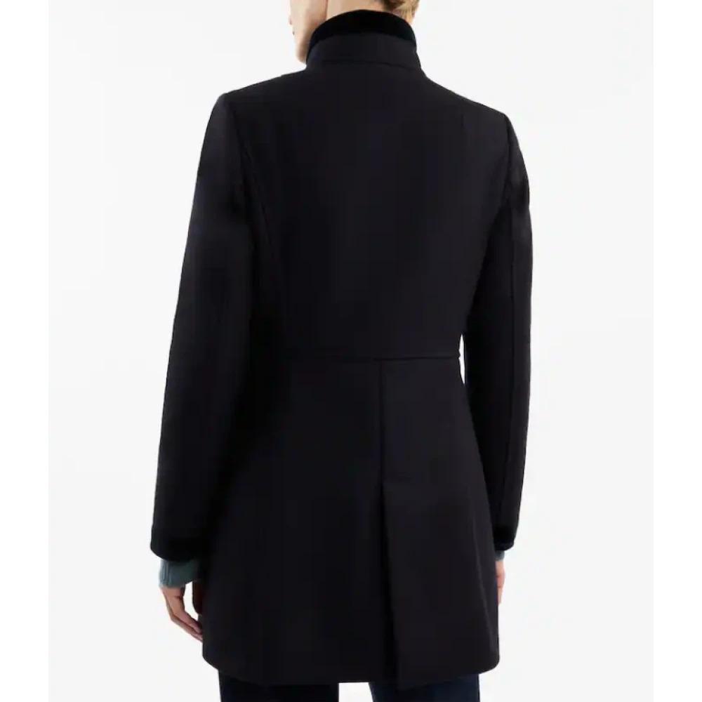 Blue Wool Blend Coat Elegant Design