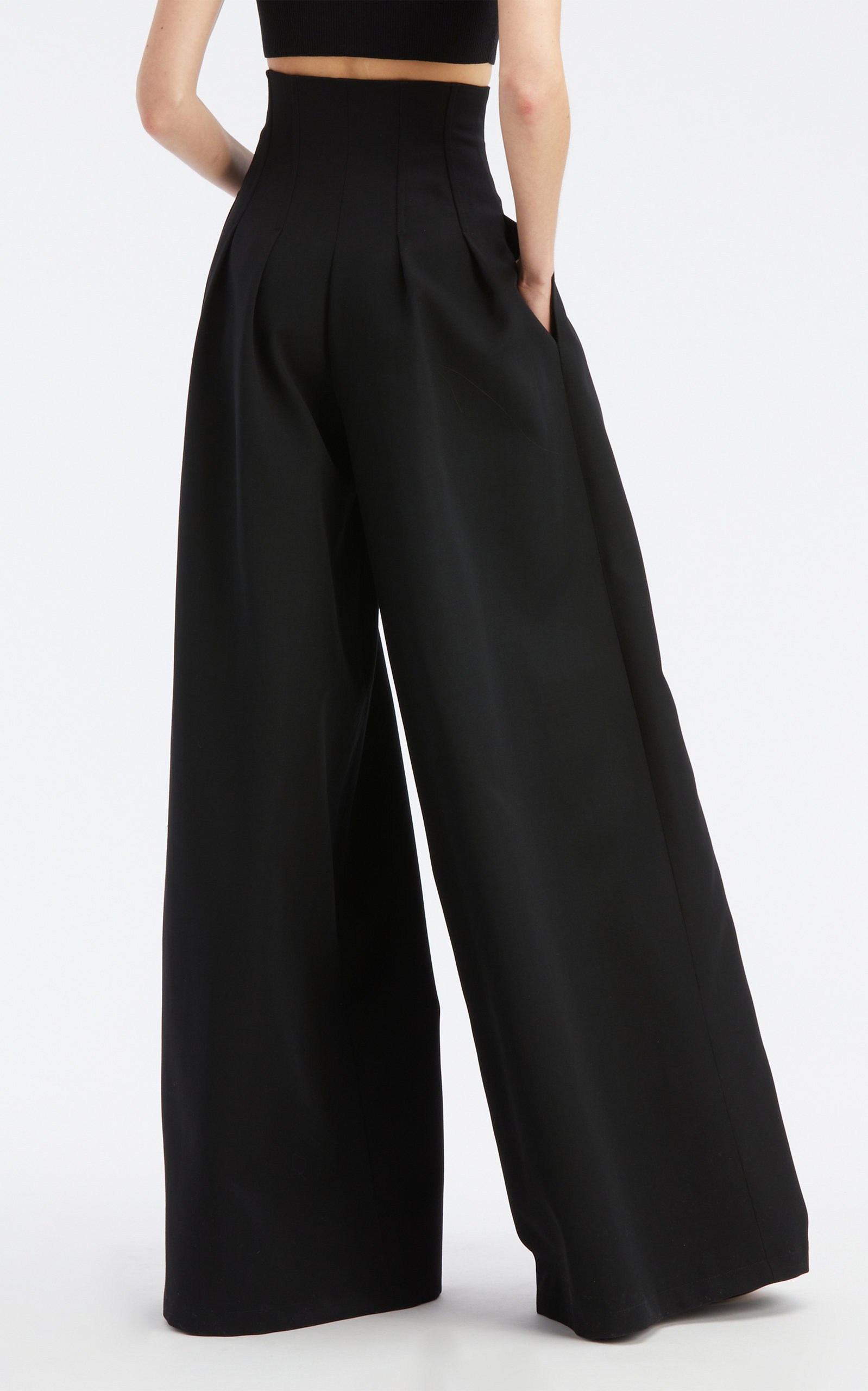 High-Waisted Wool Wide-Leg Pants