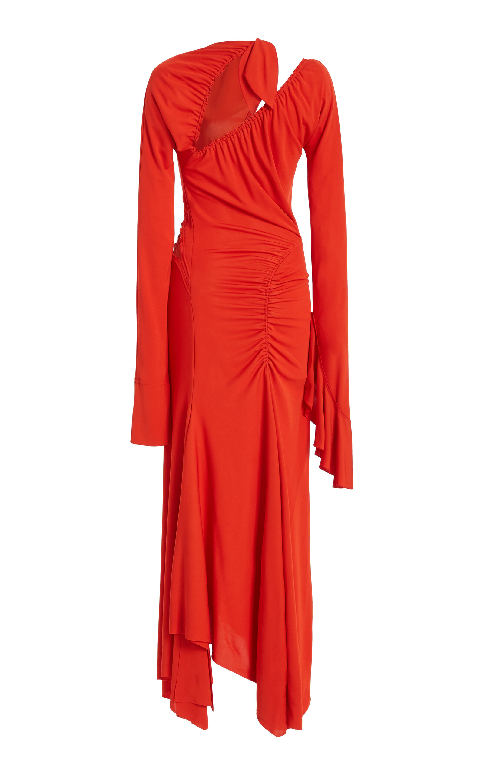 Asymmetric Cutout Jersey Midi Dress