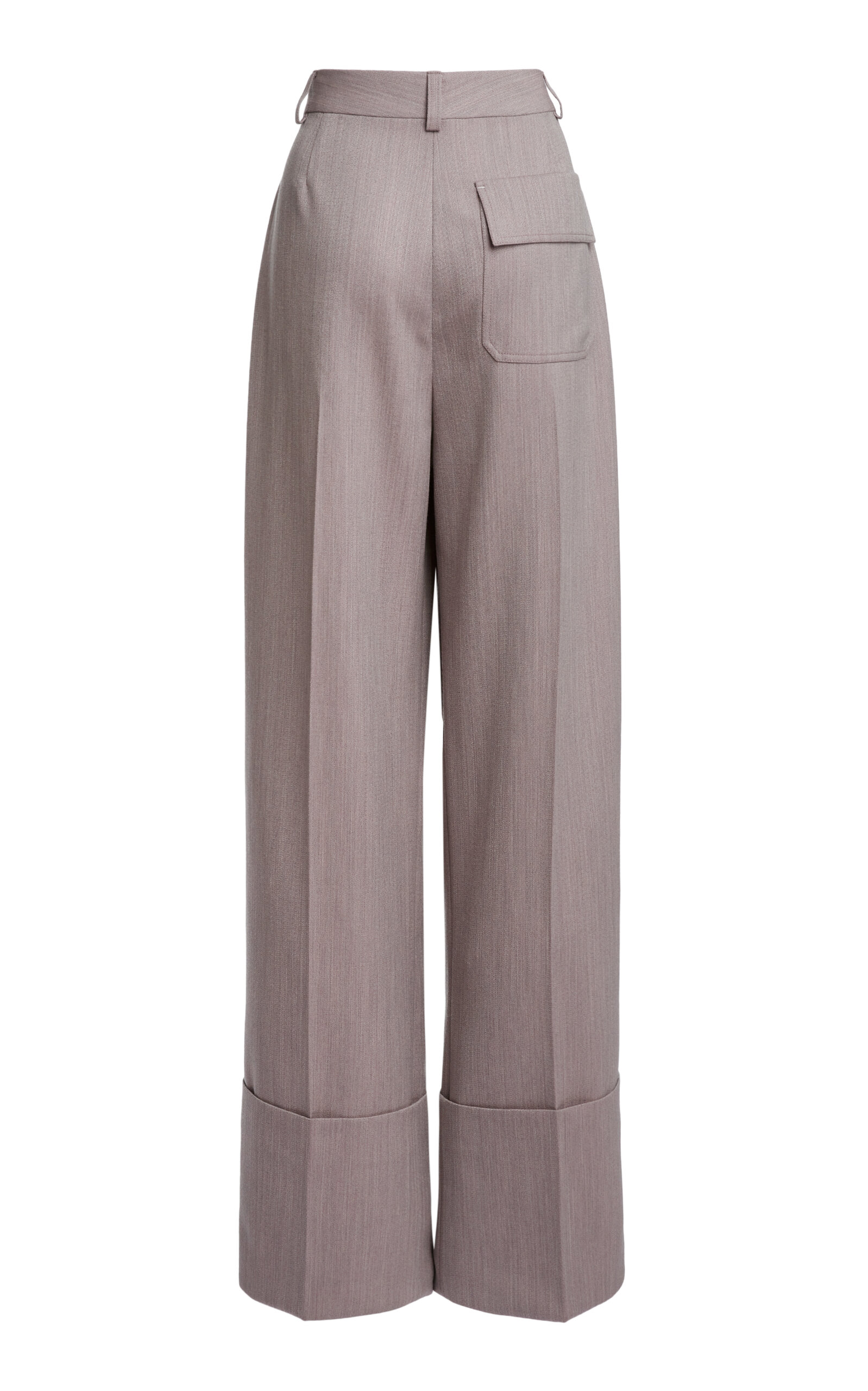 Pleated Wool Wide-Leg Trousers