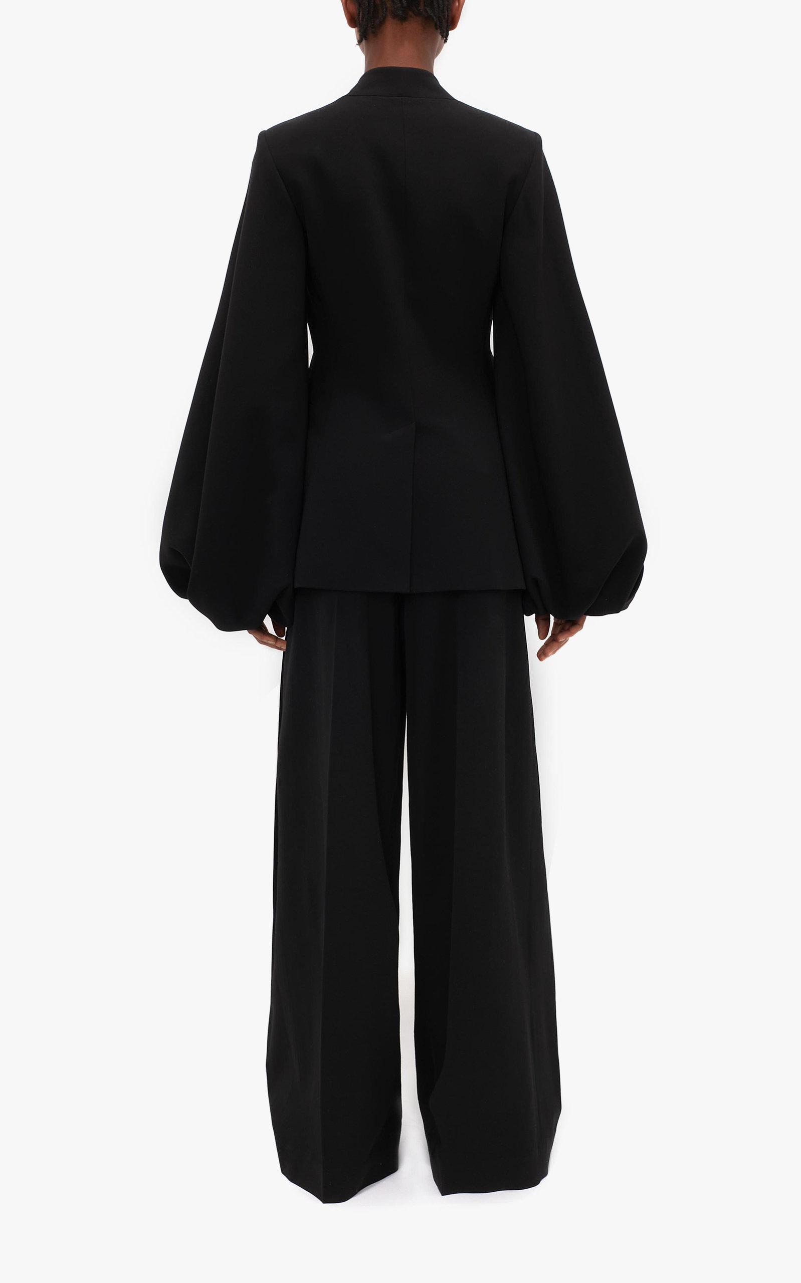 Pleated High-Rise Wool-Blend Wide-Leg Pants