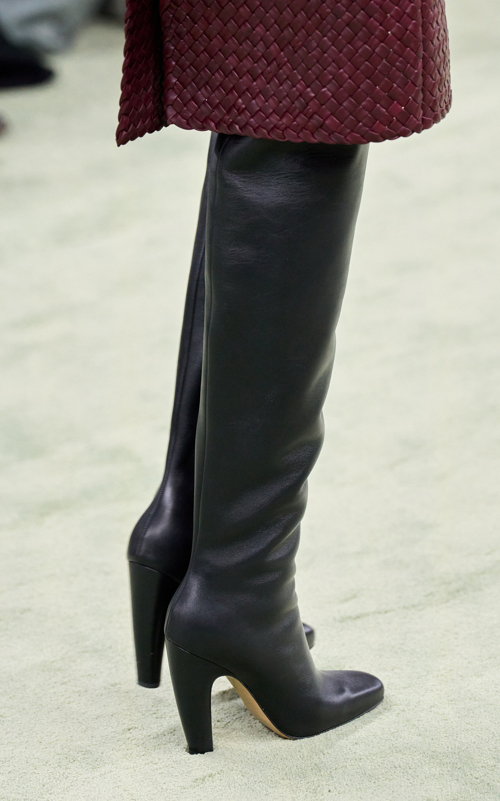 Over-The-Knee Leather High Heel Boots