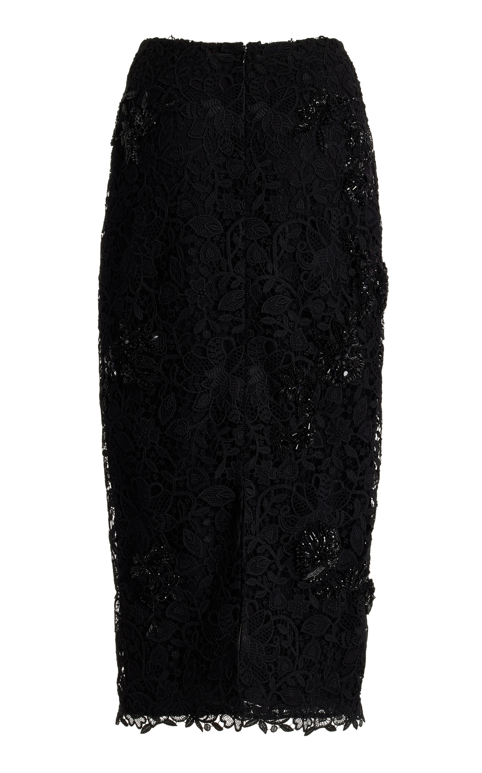 Embellished Lace Midi Skirt