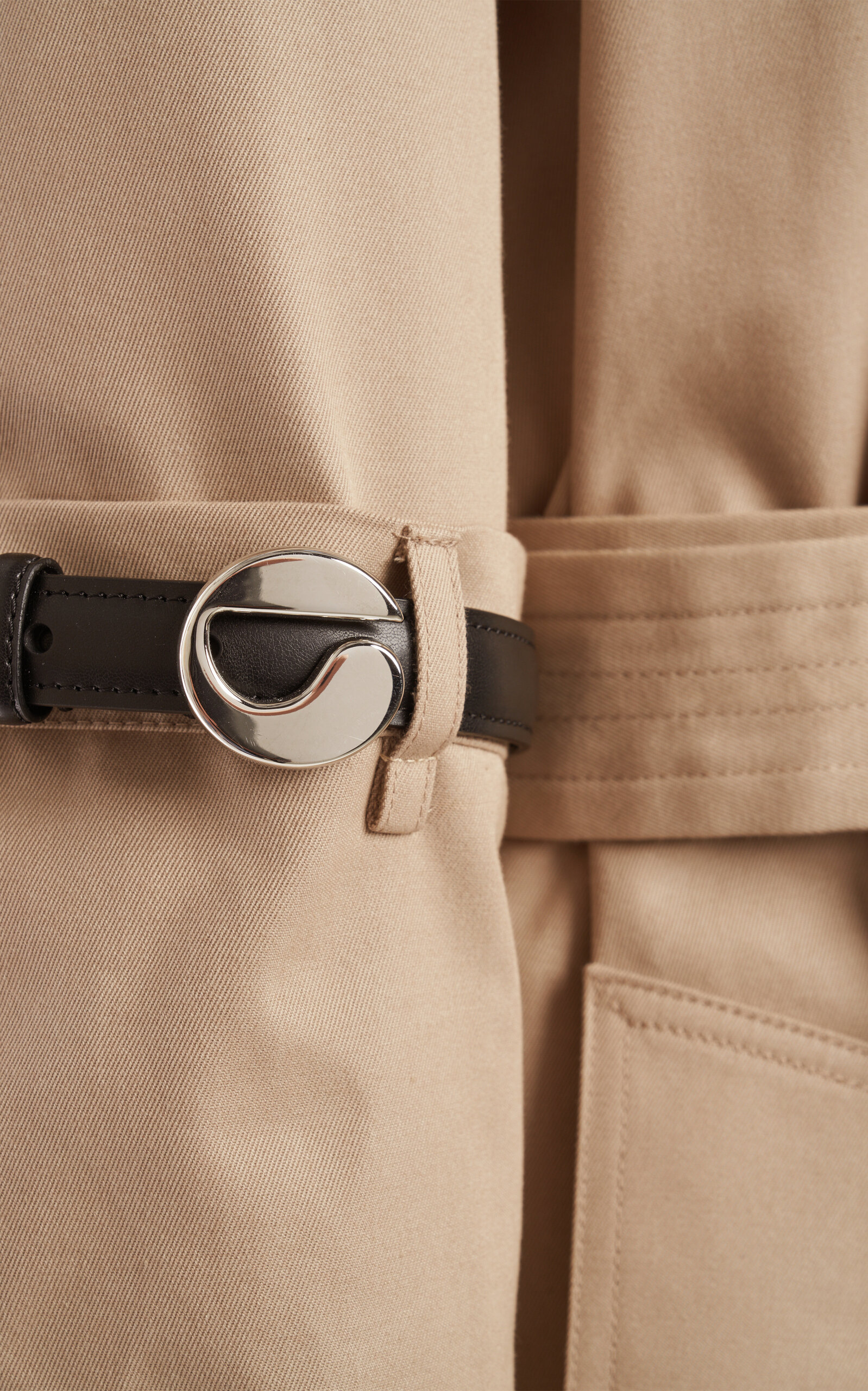 Buckle-Trimmed Trench Coat 