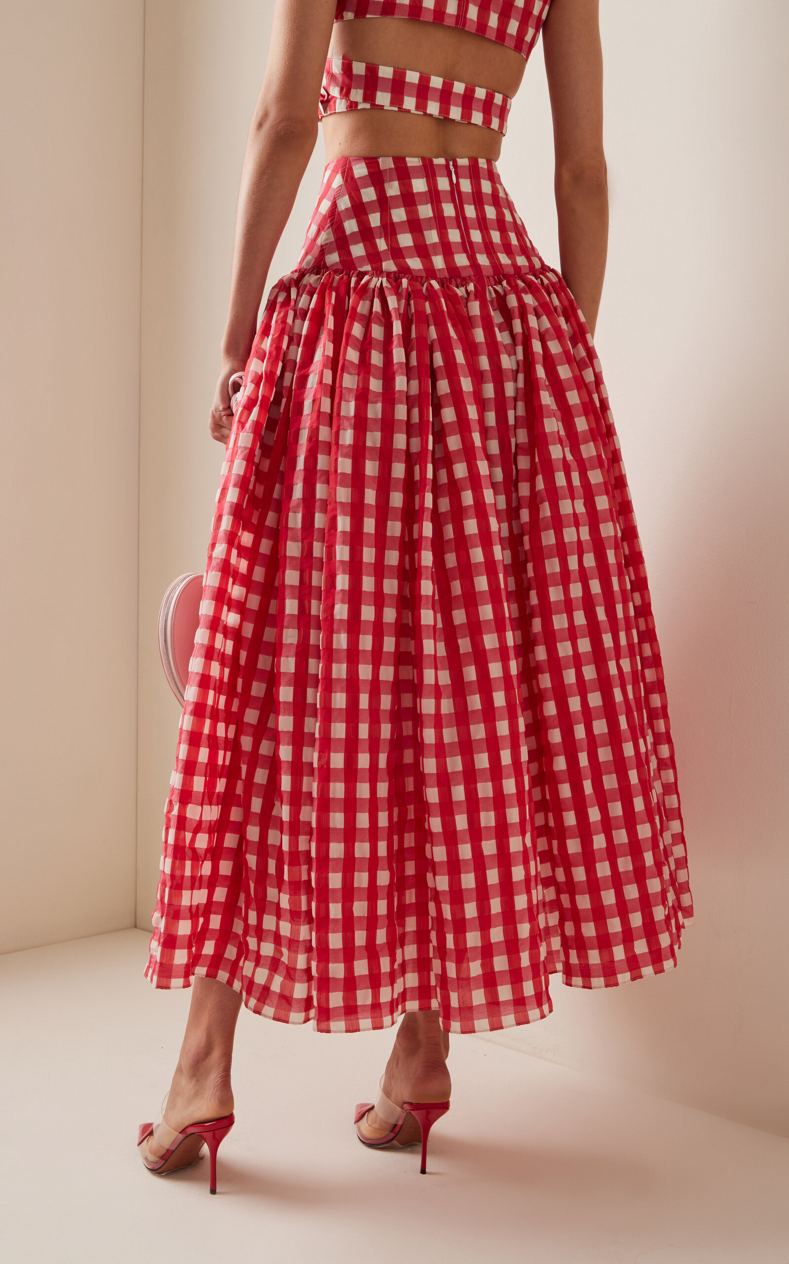 Full Gingham Maxi Skirt