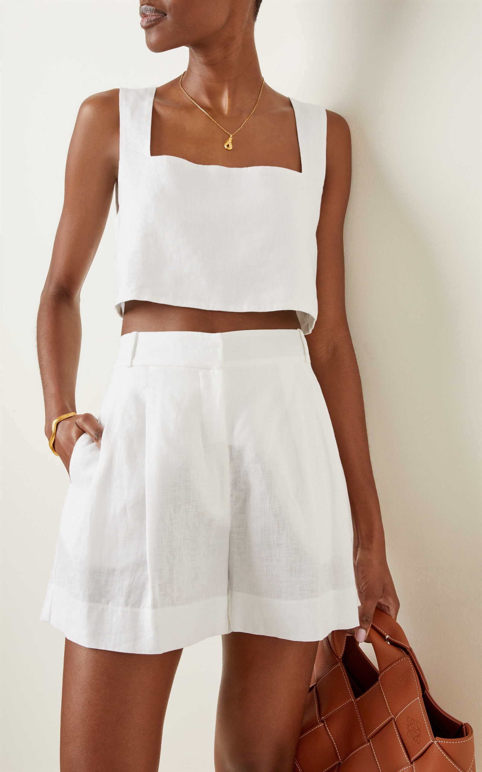 Exclusive Alice Linen Crop Top