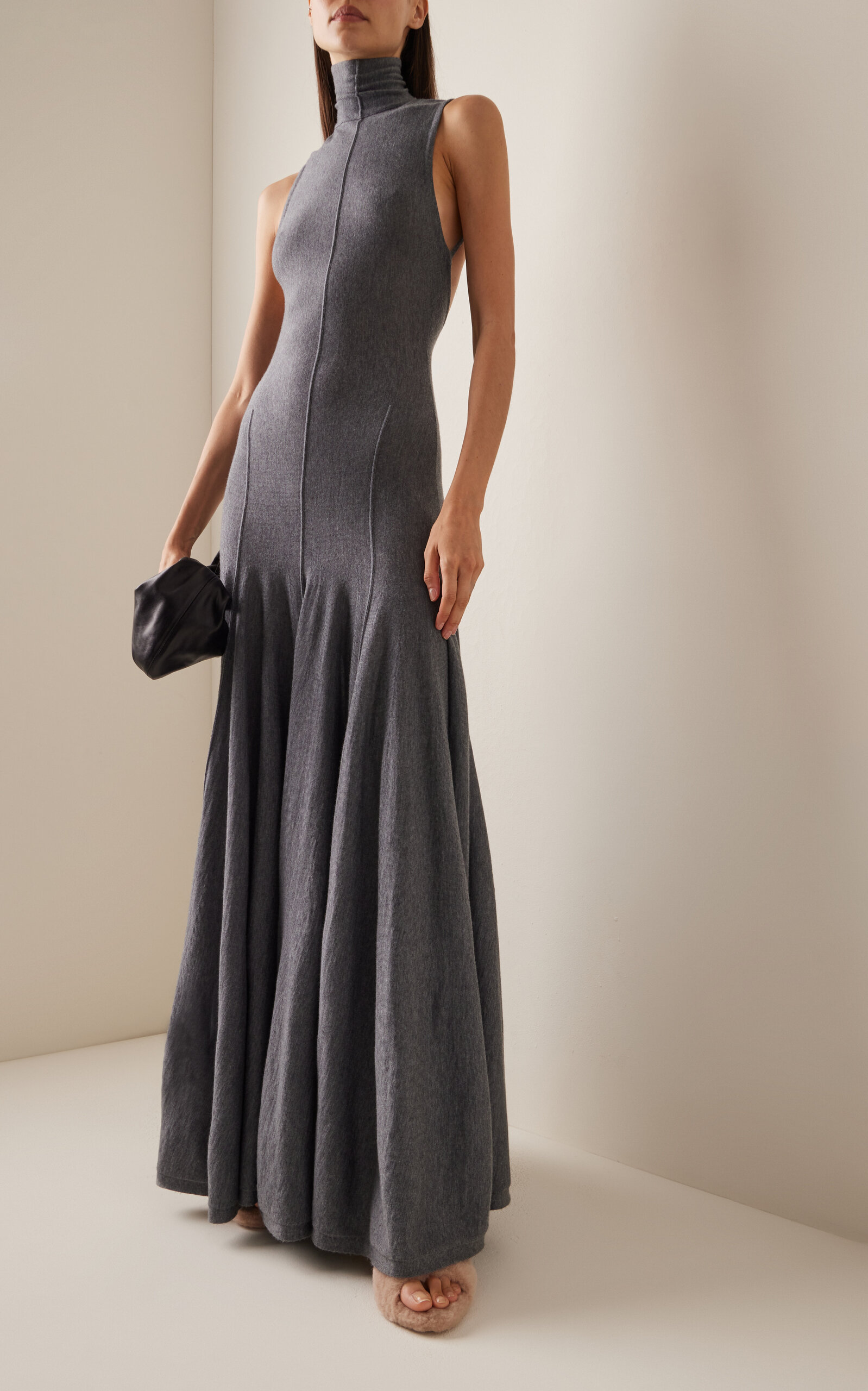 Romee Open-Back Wool Maxi Dress