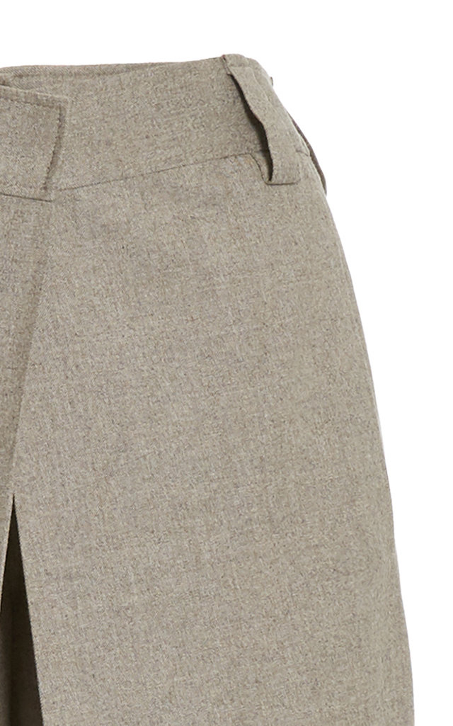 Wool Crossover Straight-Leg Trousers