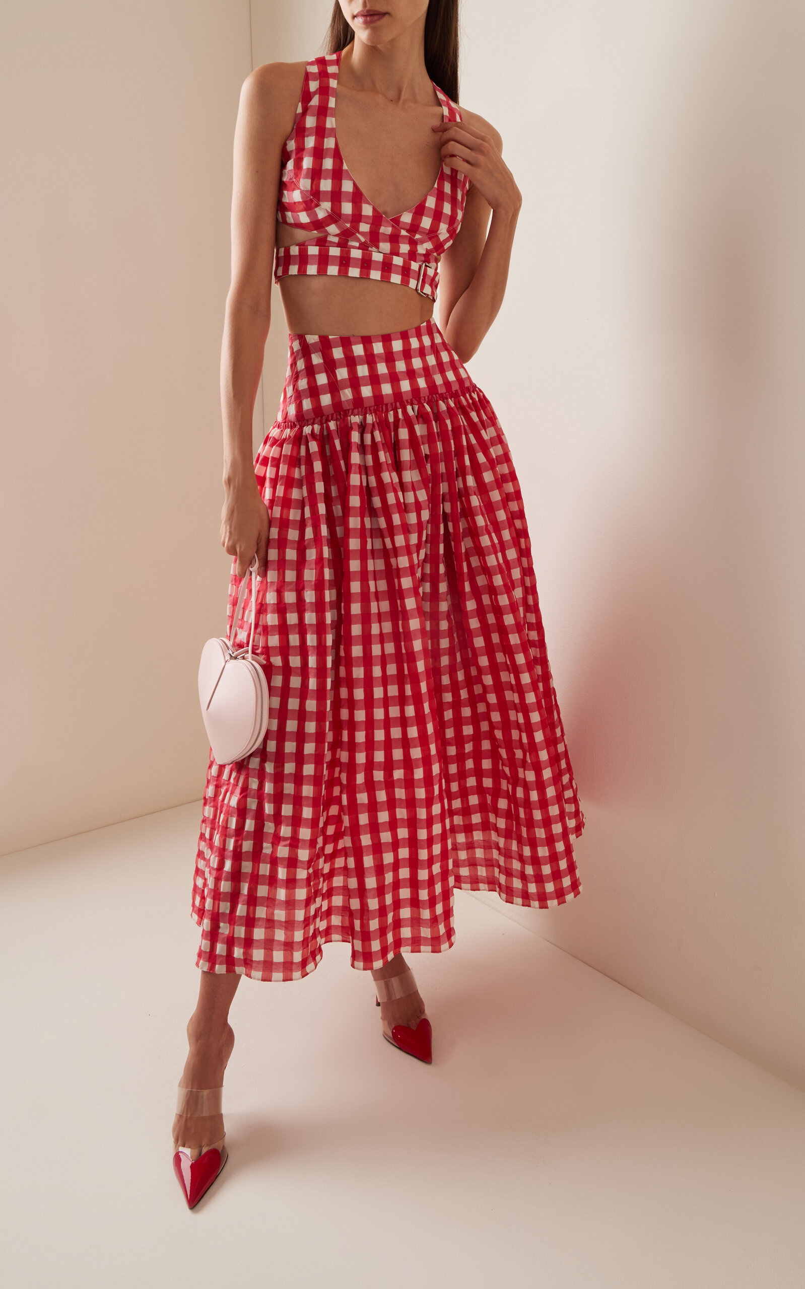 Full Gingham Maxi Skirt