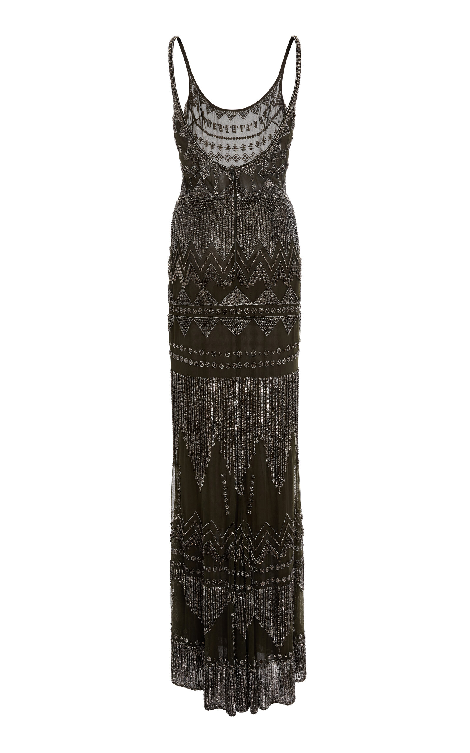 Geometric Beaded Maxi Dress