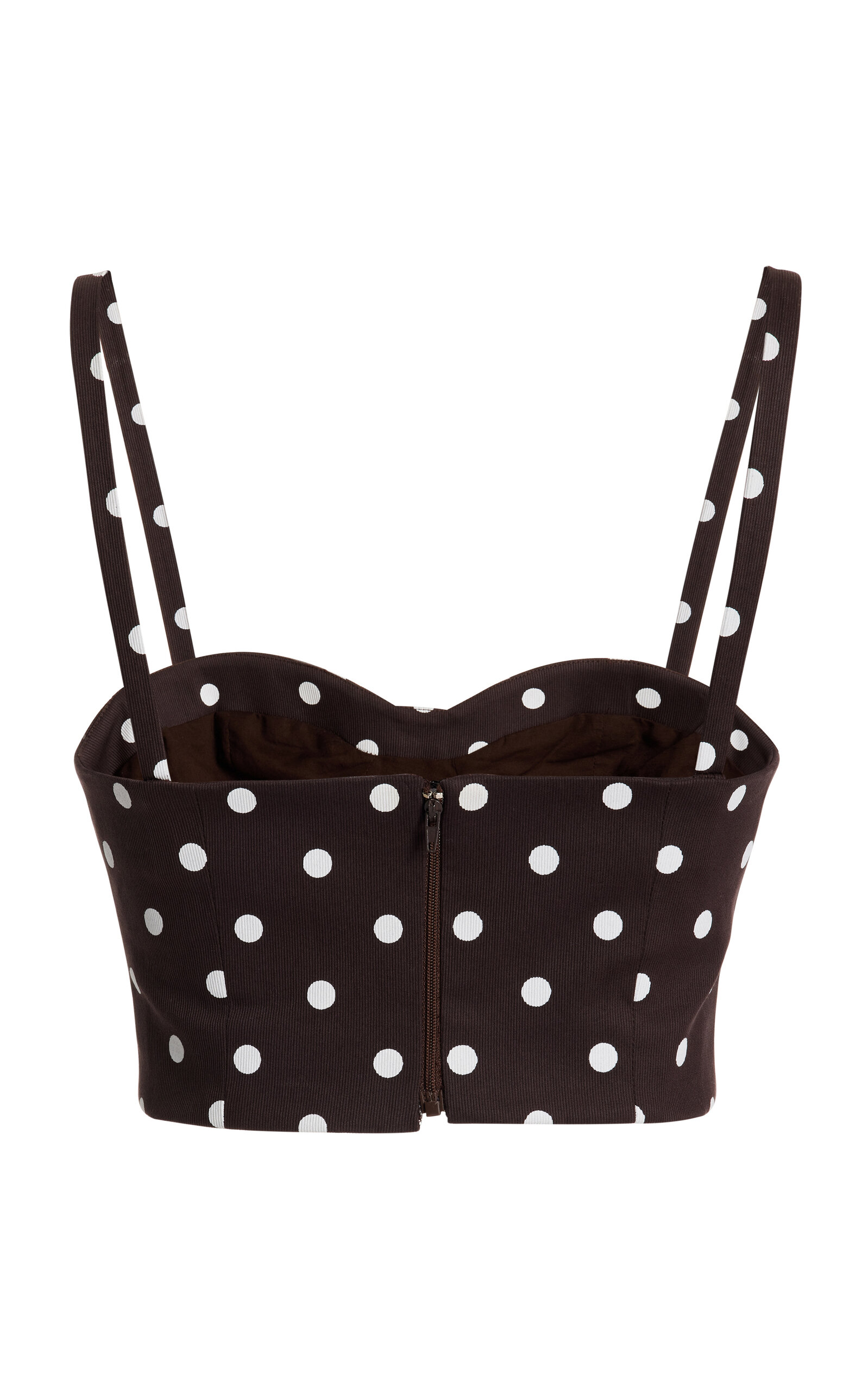 Polka-Dotted Cotton Bustier Crop Top