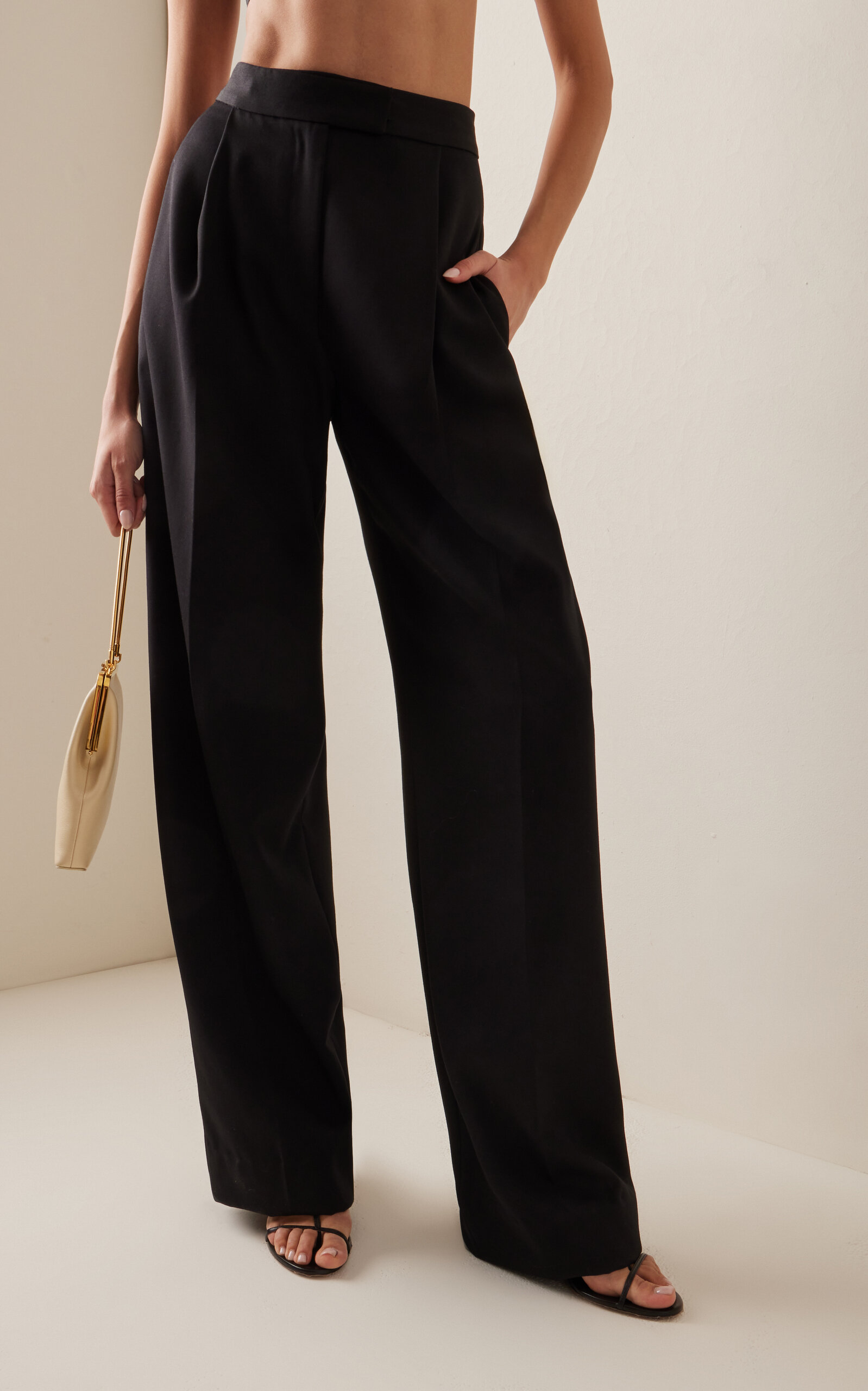 High-Rise Stretch-Wool Wide-Leg Pants