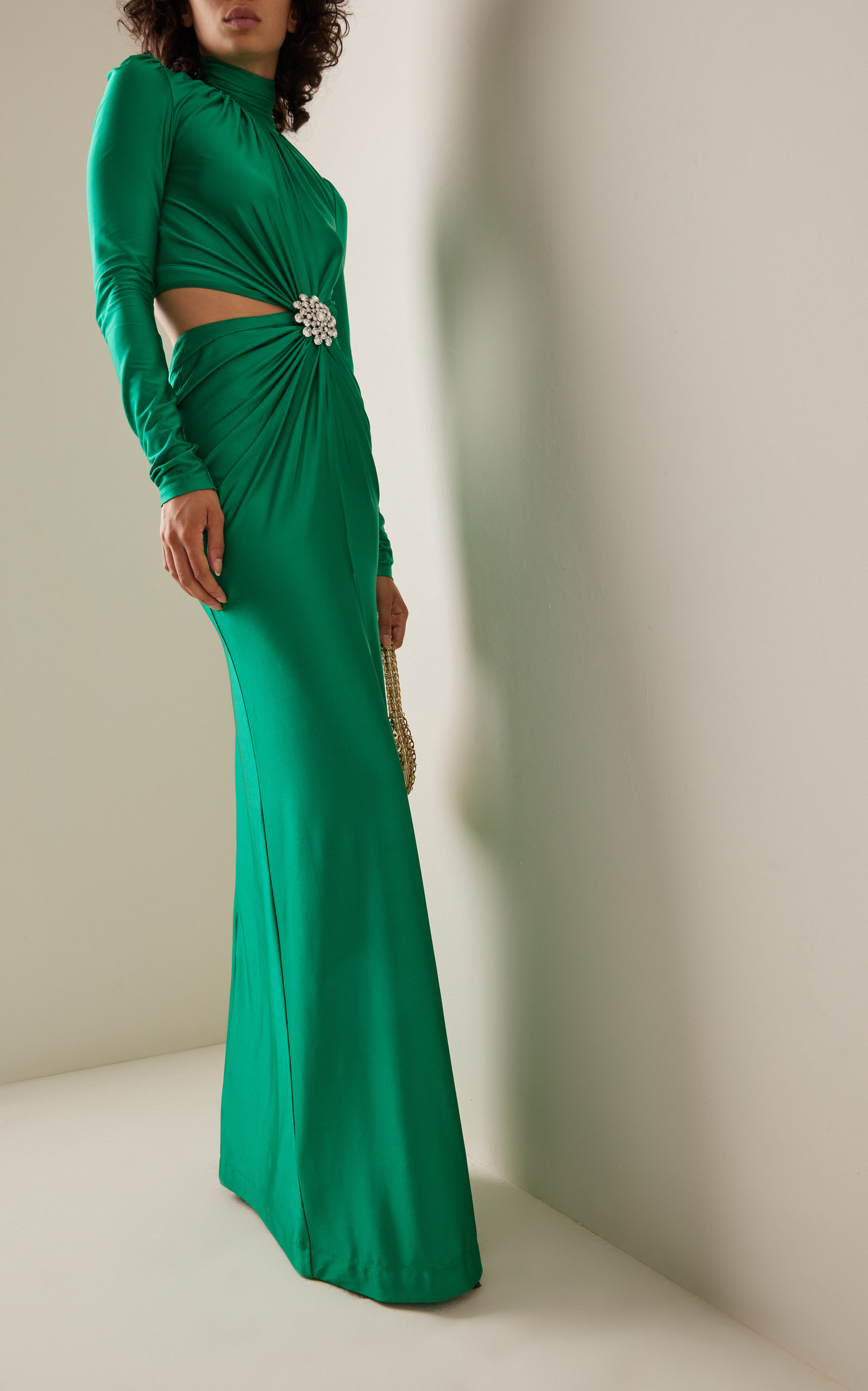 Bejeweled Jersey Gown