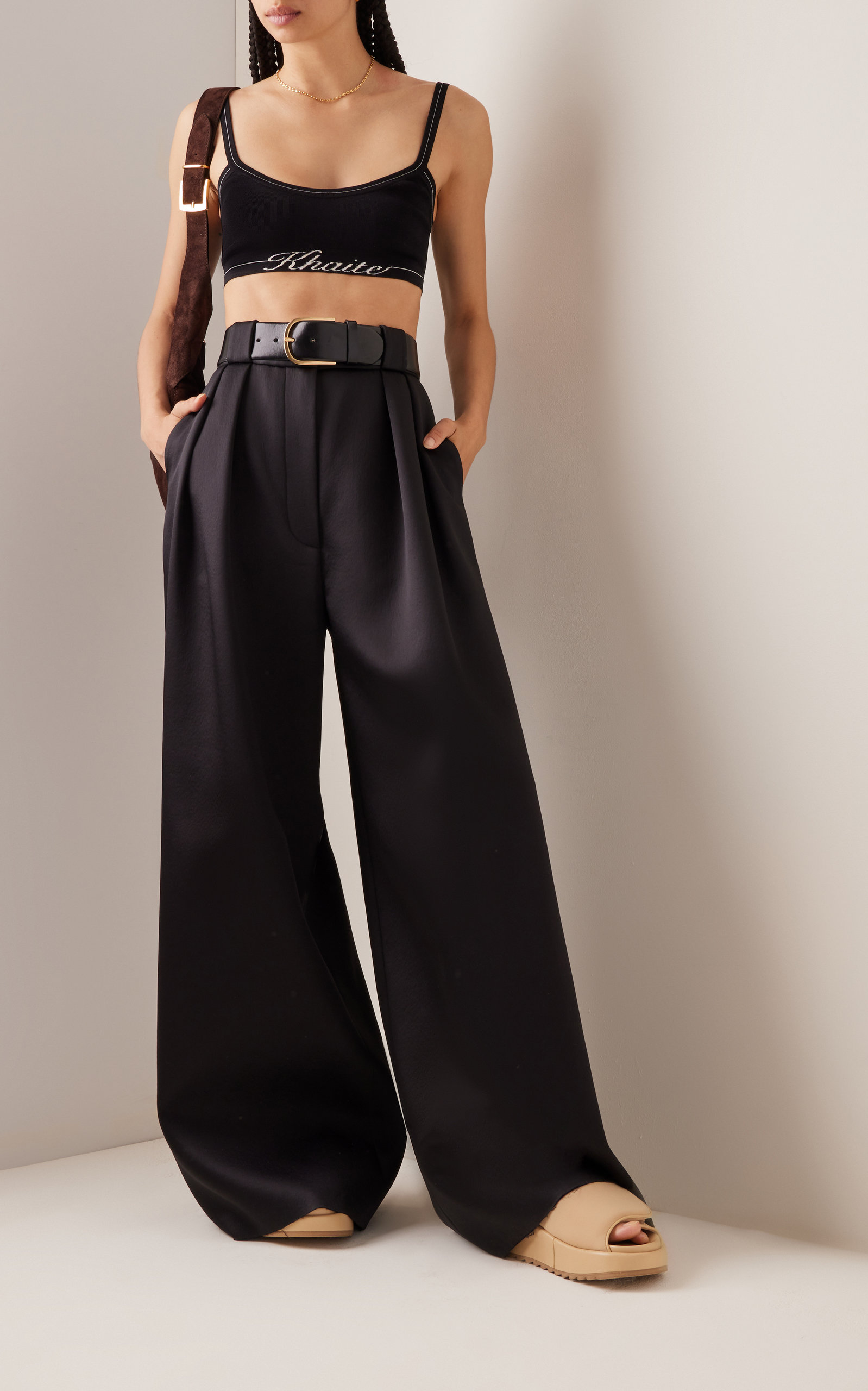 Rico Pleated Wool-Blend Wide-Leg Pants