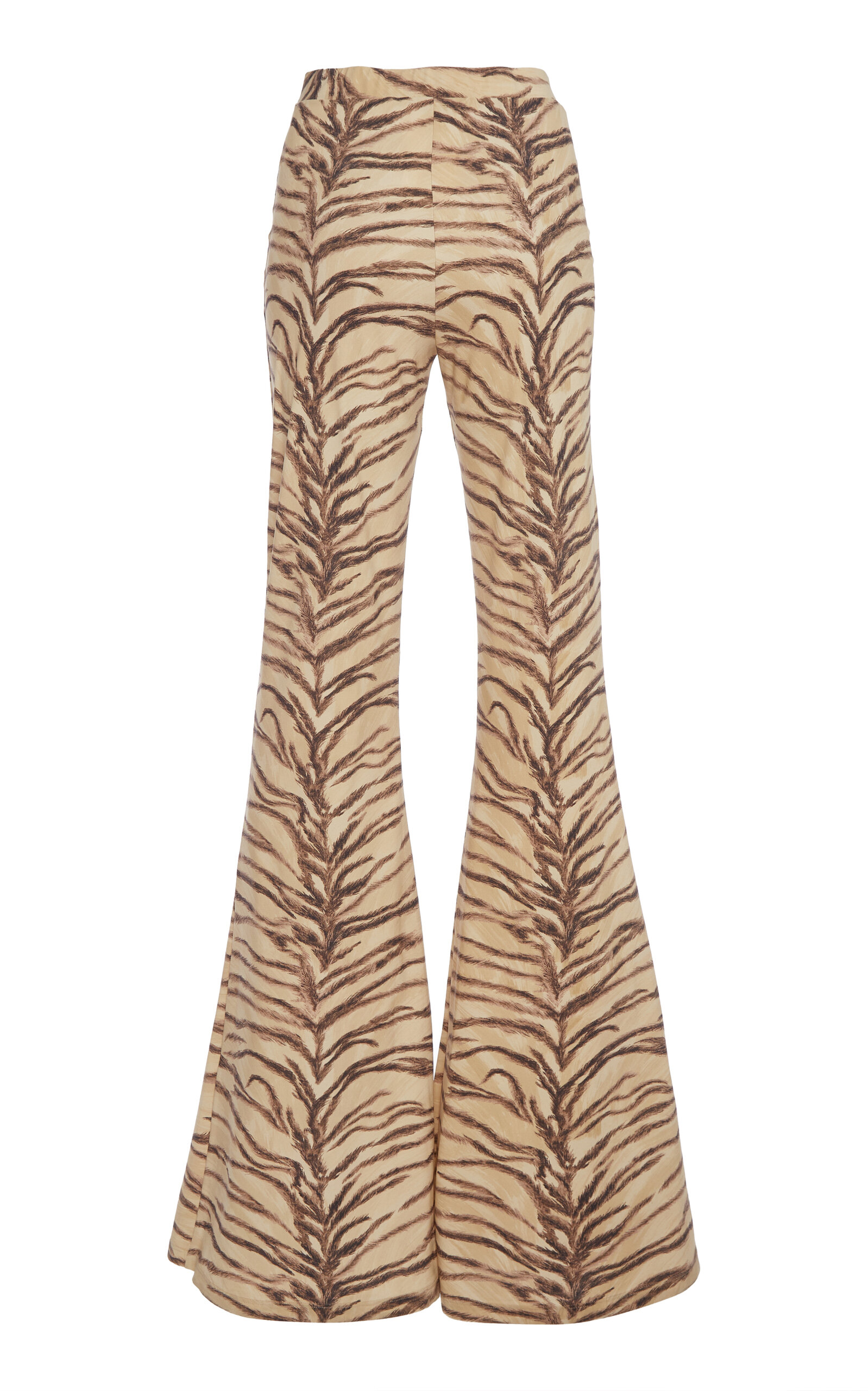 Tiger-Print Jersey Flare Pants