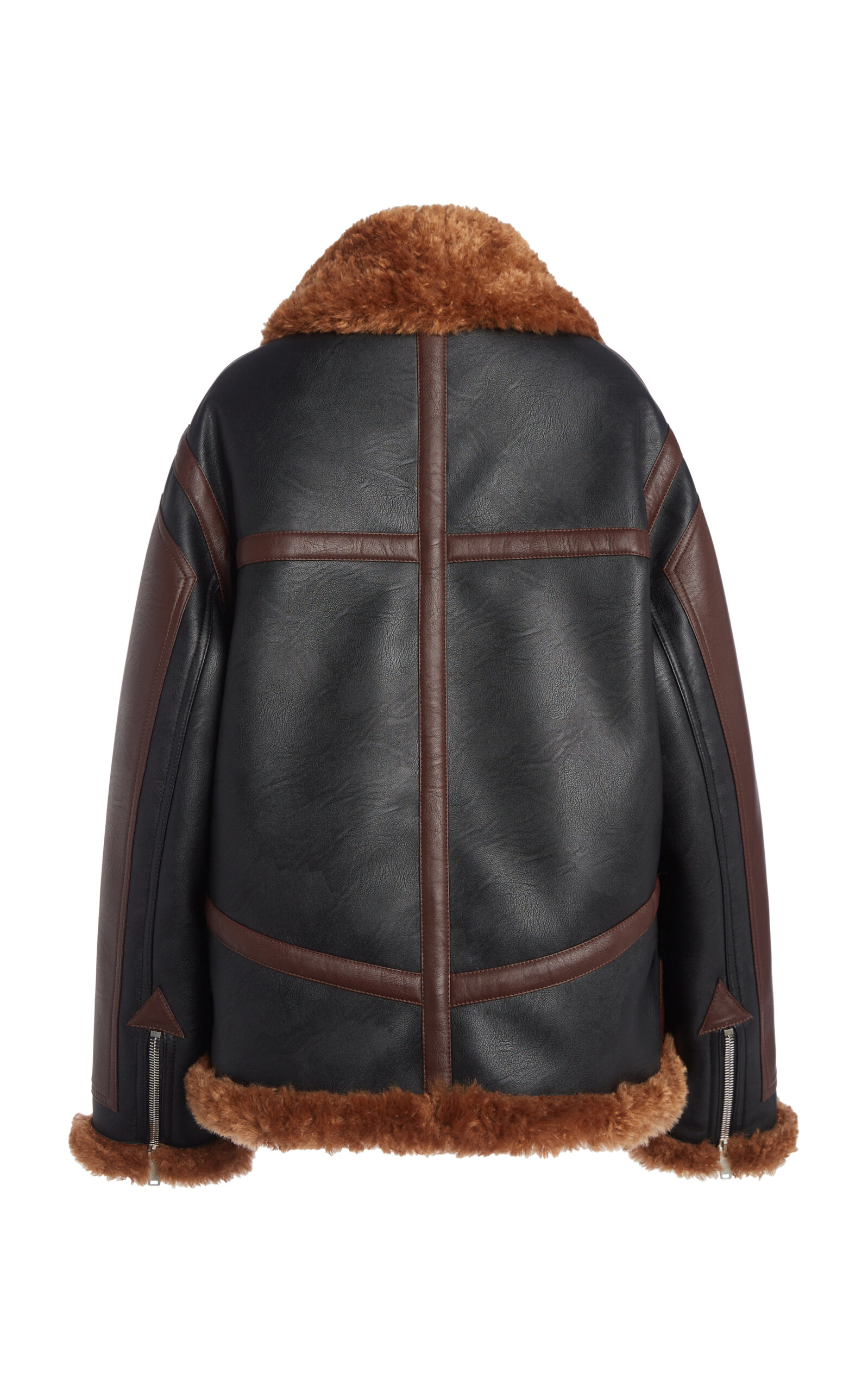 Oversized Eco-Leather Aviator Jacket