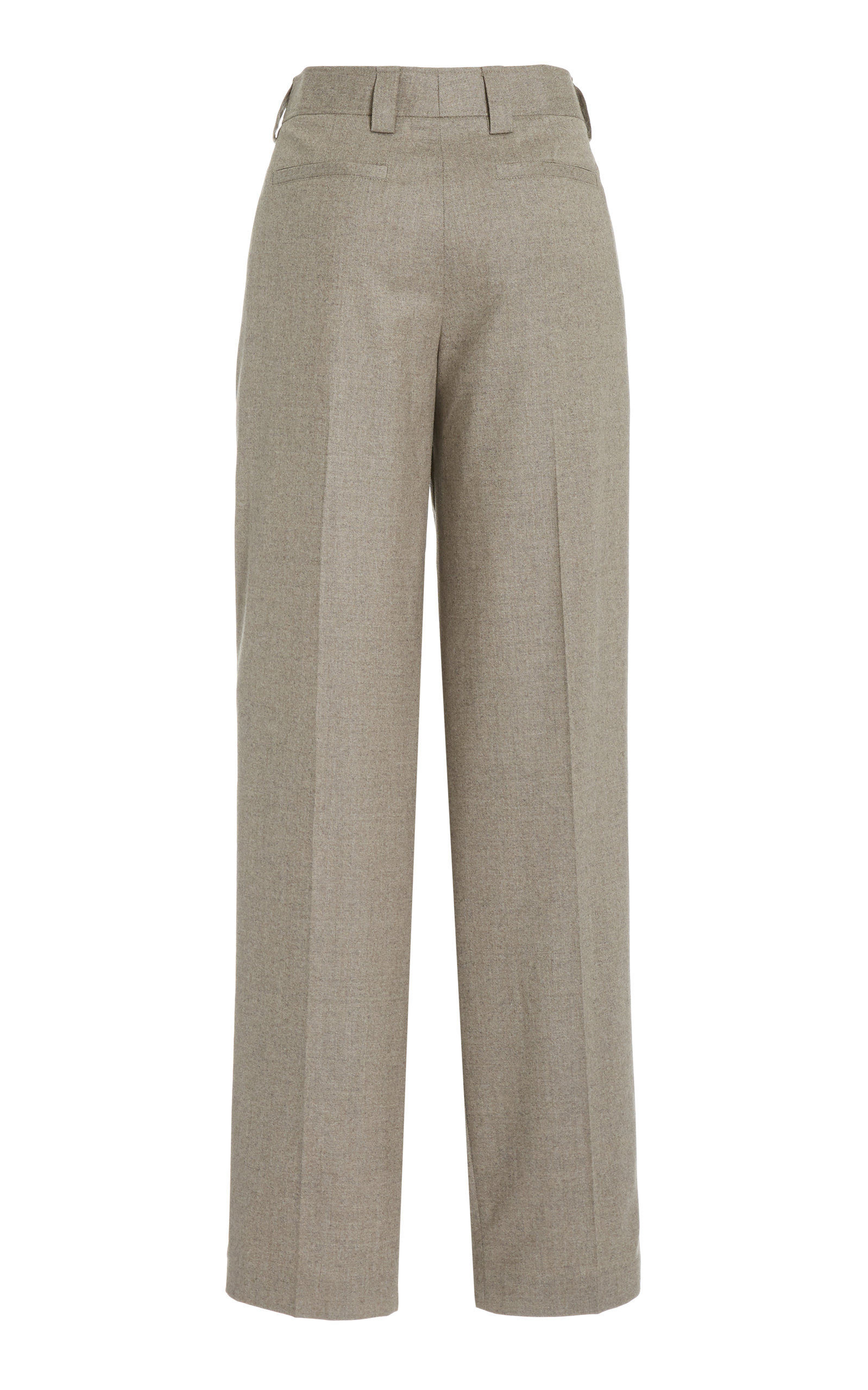 Wool Crossover Straight-Leg Trousers