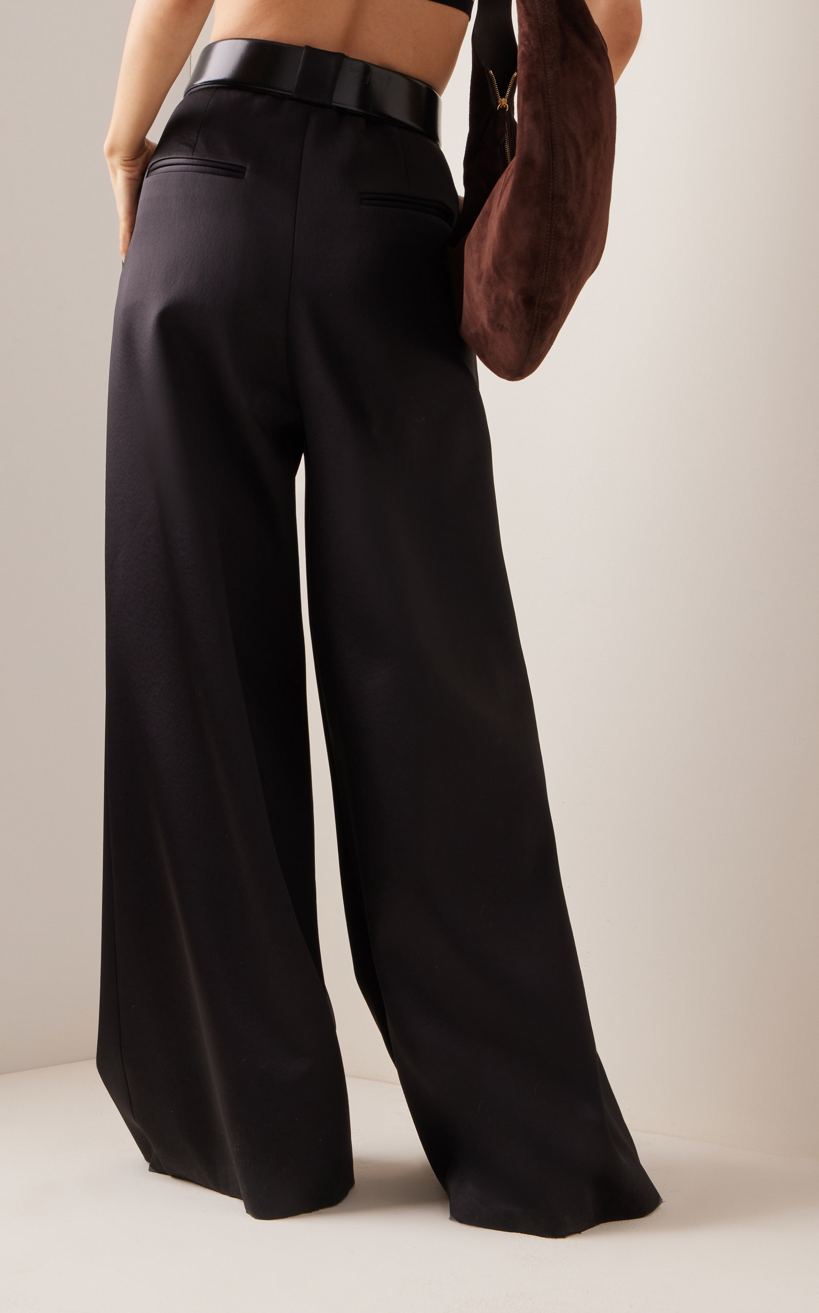 Rico Pleated Wool-Blend Wide-Leg Pants