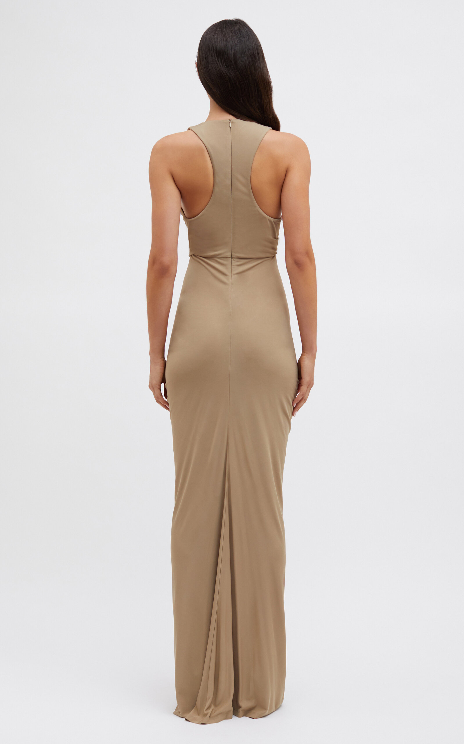 Vivenda Cutout Ruched Jersey Maxi Dress