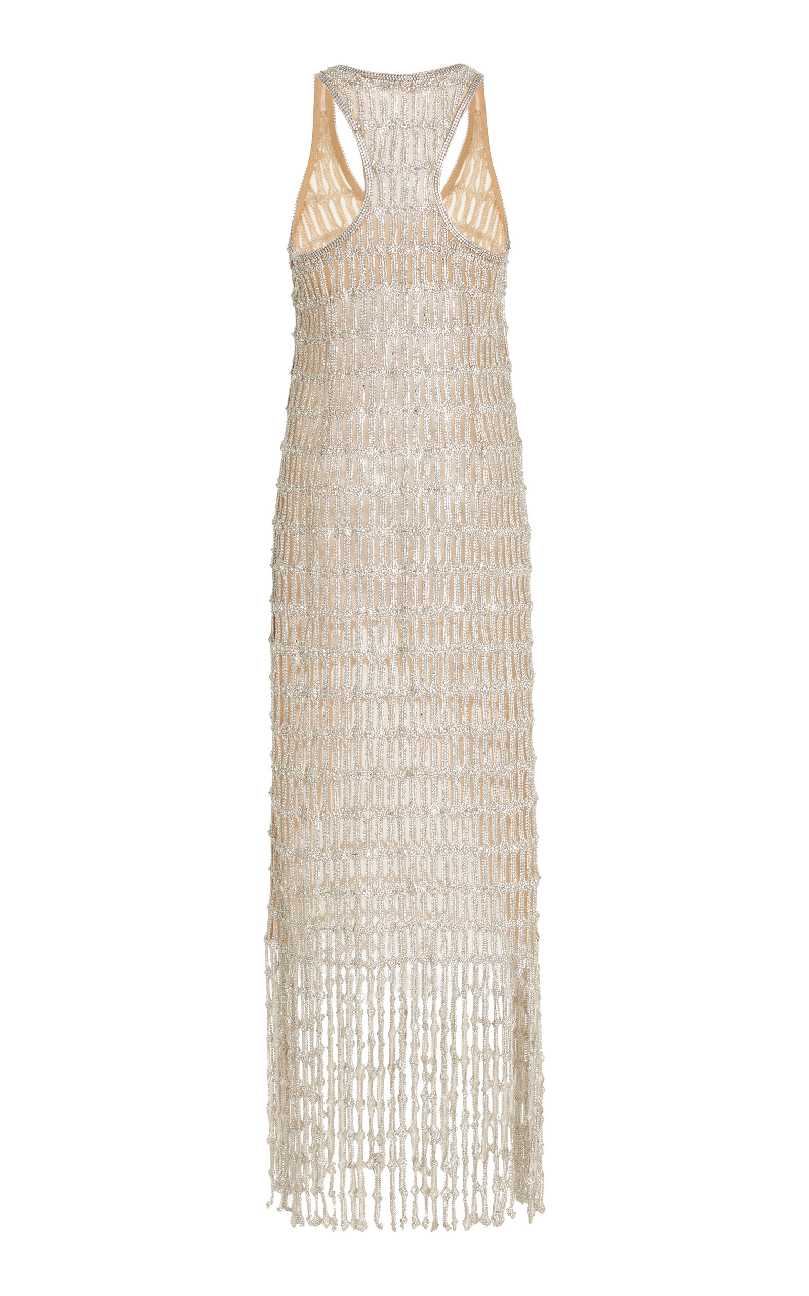 Baikal Crystal Cage Mesh Midi Dress