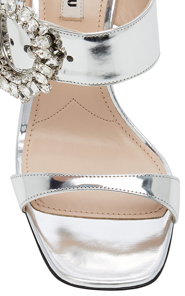 Embellished Metallic Sandals