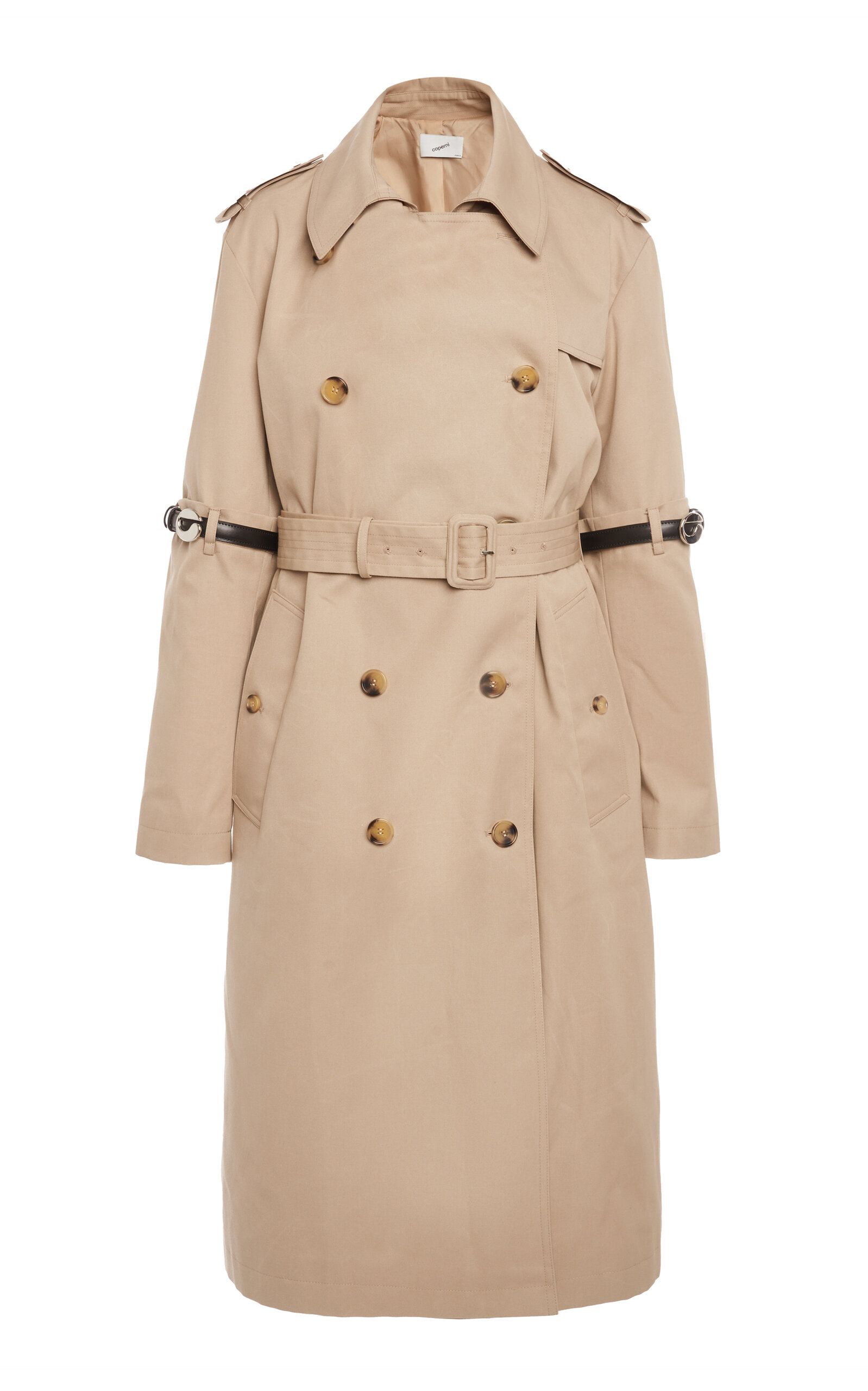 Buckle-Trimmed Trench Coat 