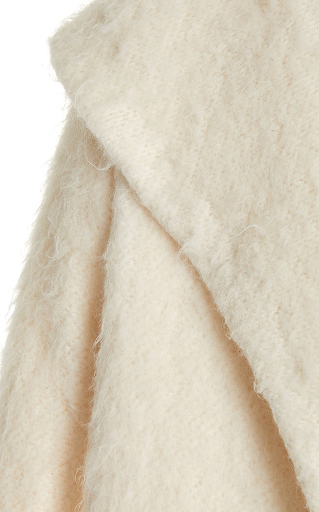 Hooded Textured-Knit Coat