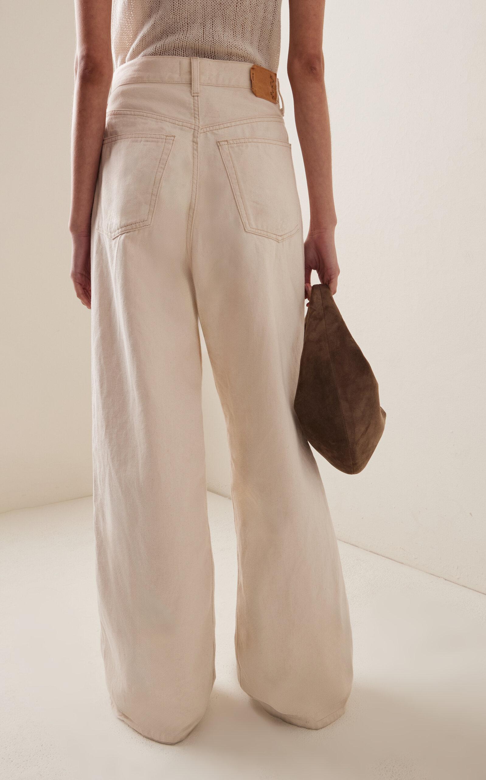 Candy Cotton Mid-Rise Wide-Leg Pants