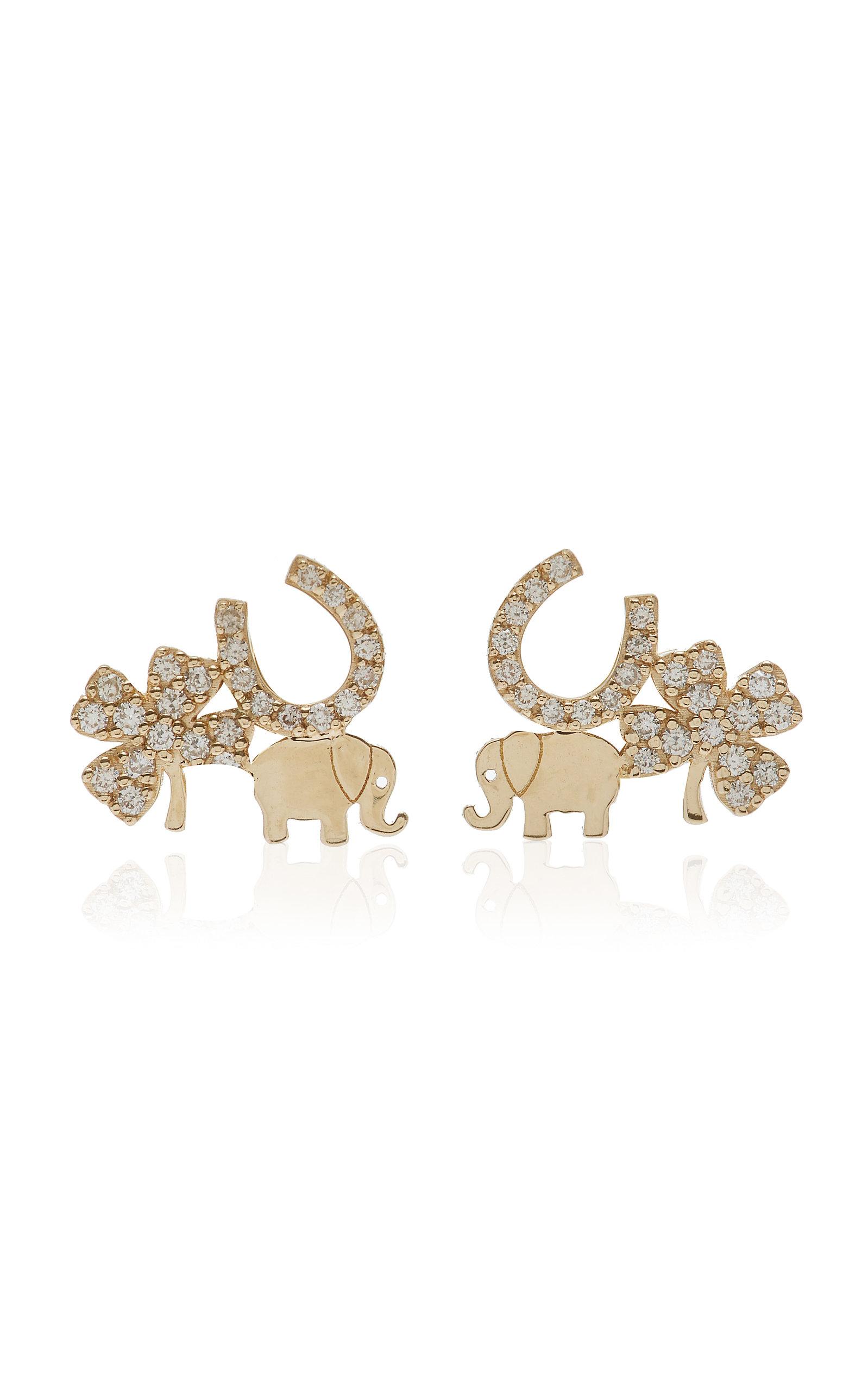 14K Gold Diamond Earrings