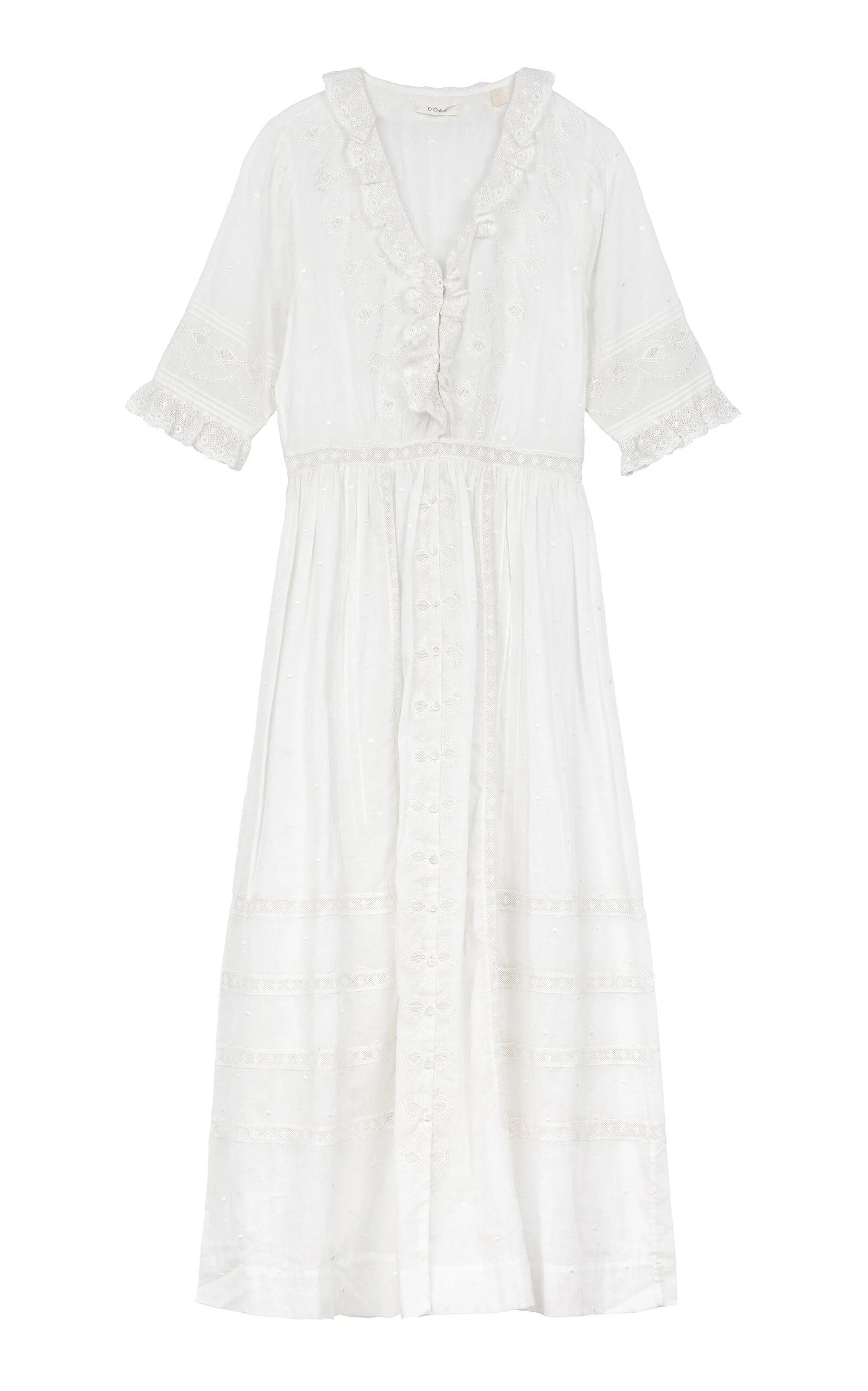 Rosabella Embroidered Organic Cotton Midi Dress