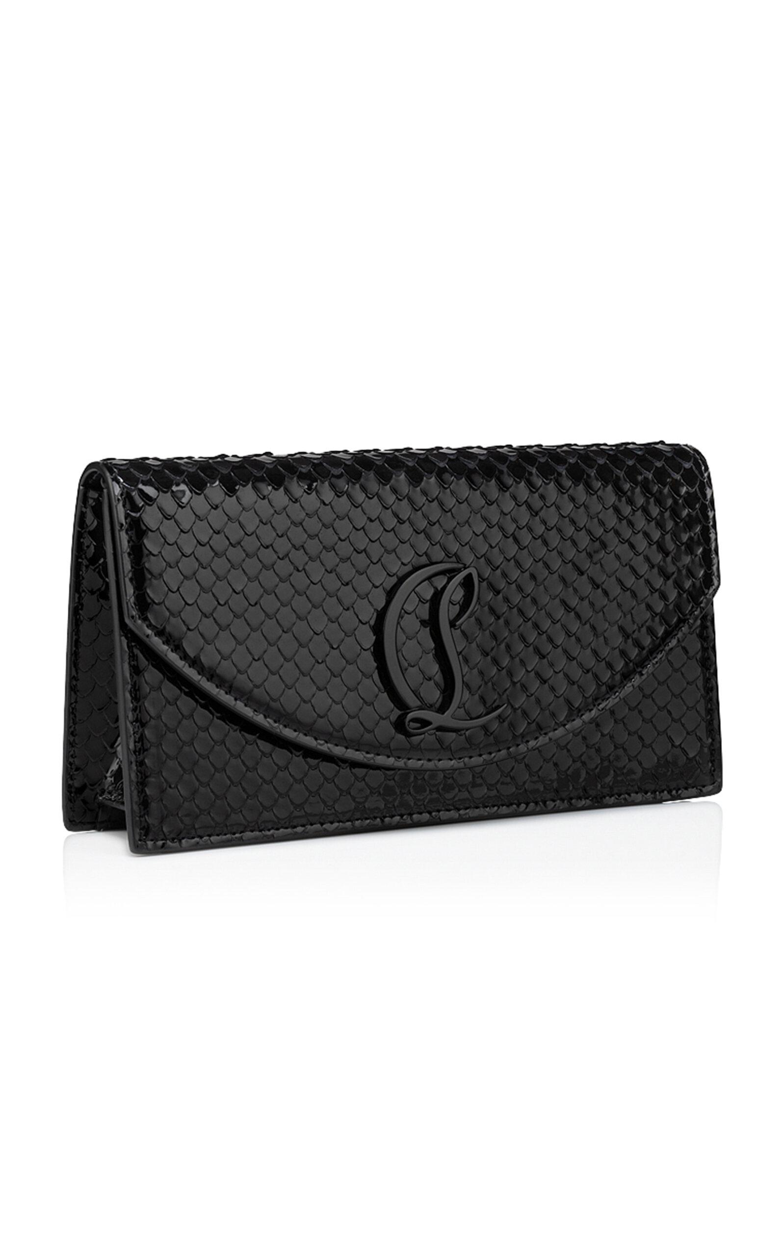 Loubila Woven Patent Leather Clutch