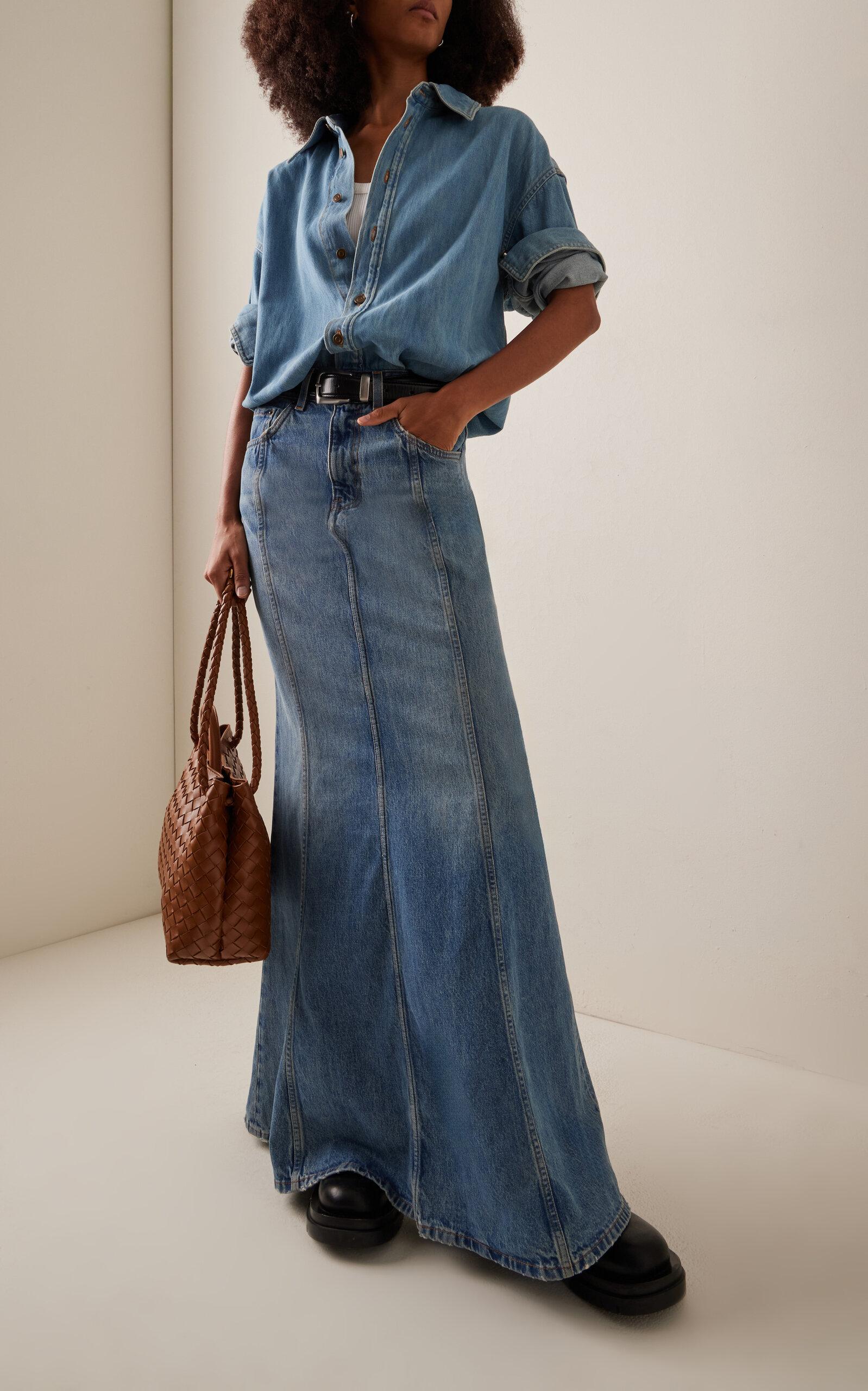 Jos Denim Maxi Shirt Dress