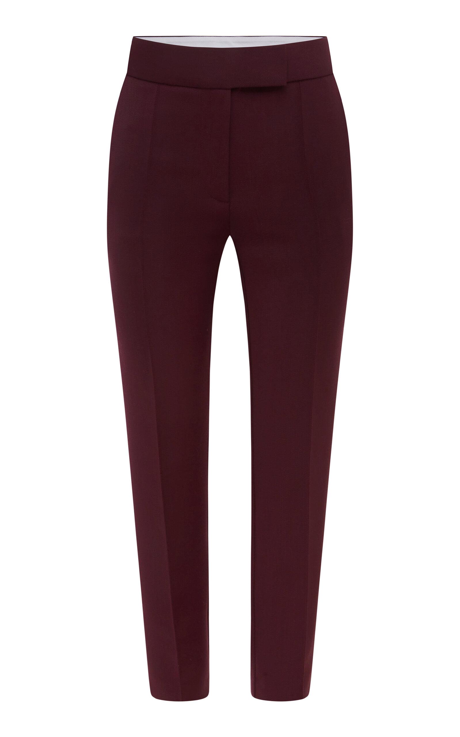 Cropped Wool Straight-Leg Pants