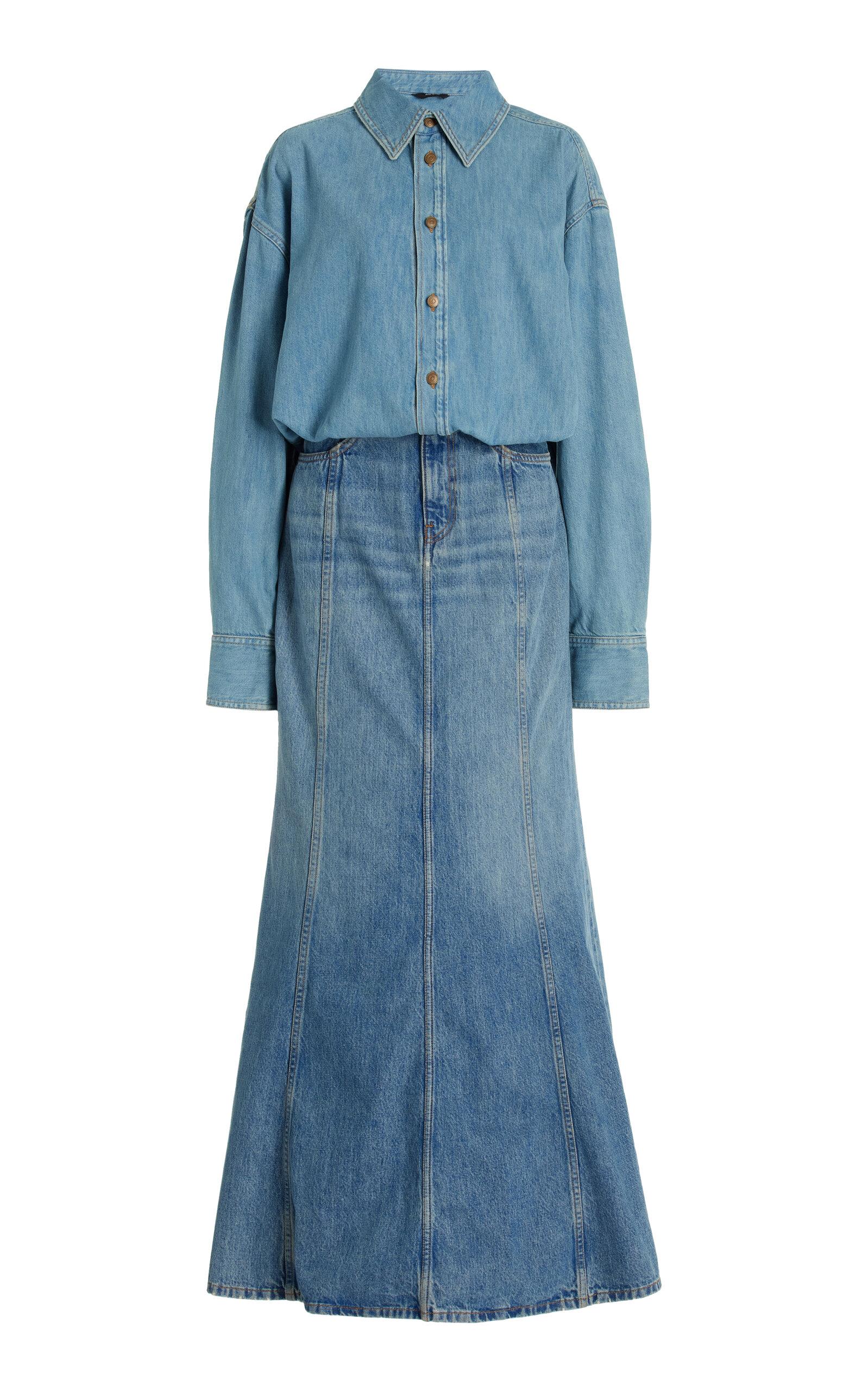 Jos Denim Maxi Shirt Dress