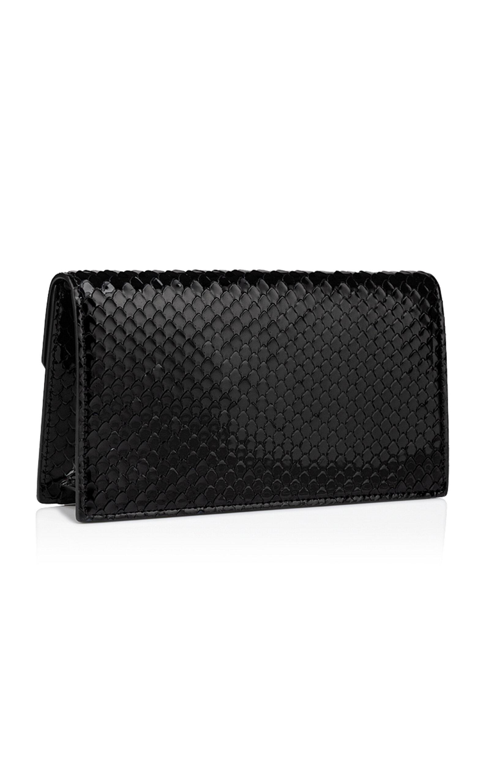 Loubila Woven Patent Leather Clutch