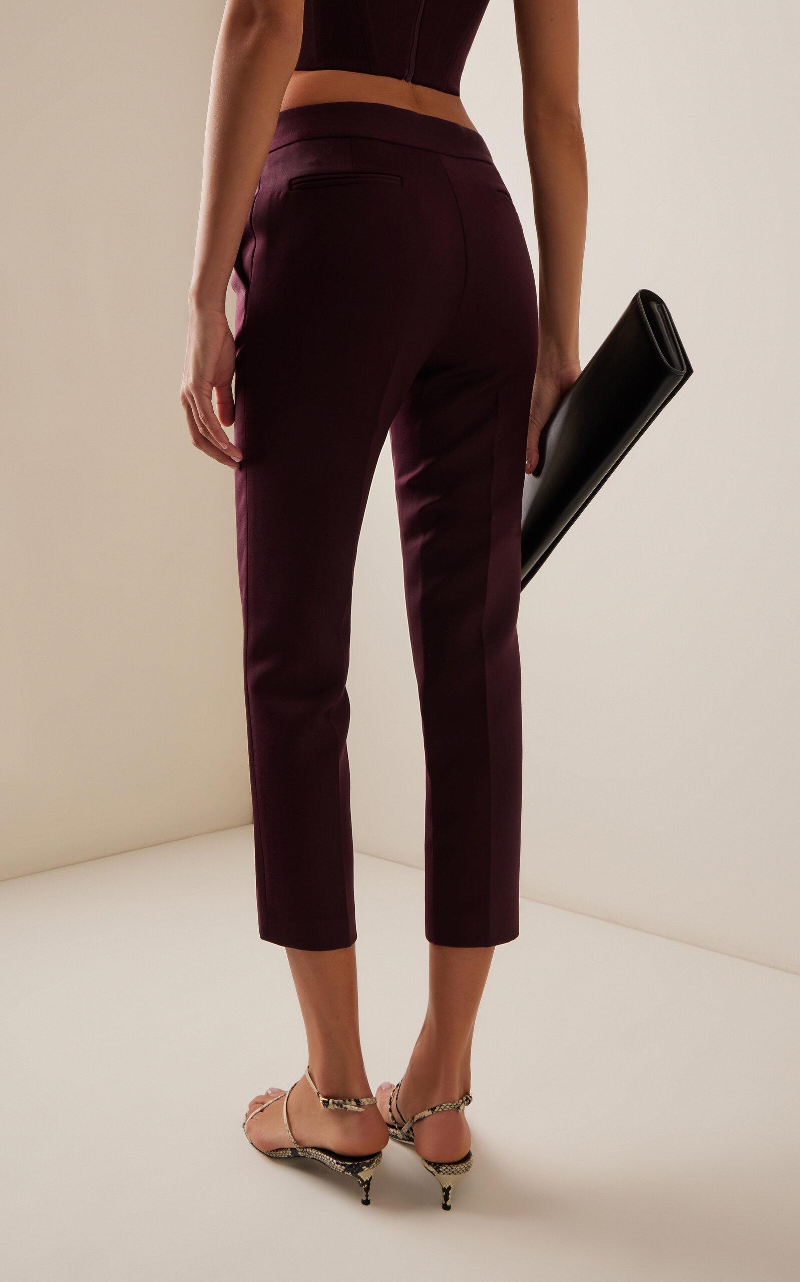 Cropped Wool Straight-Leg Pants