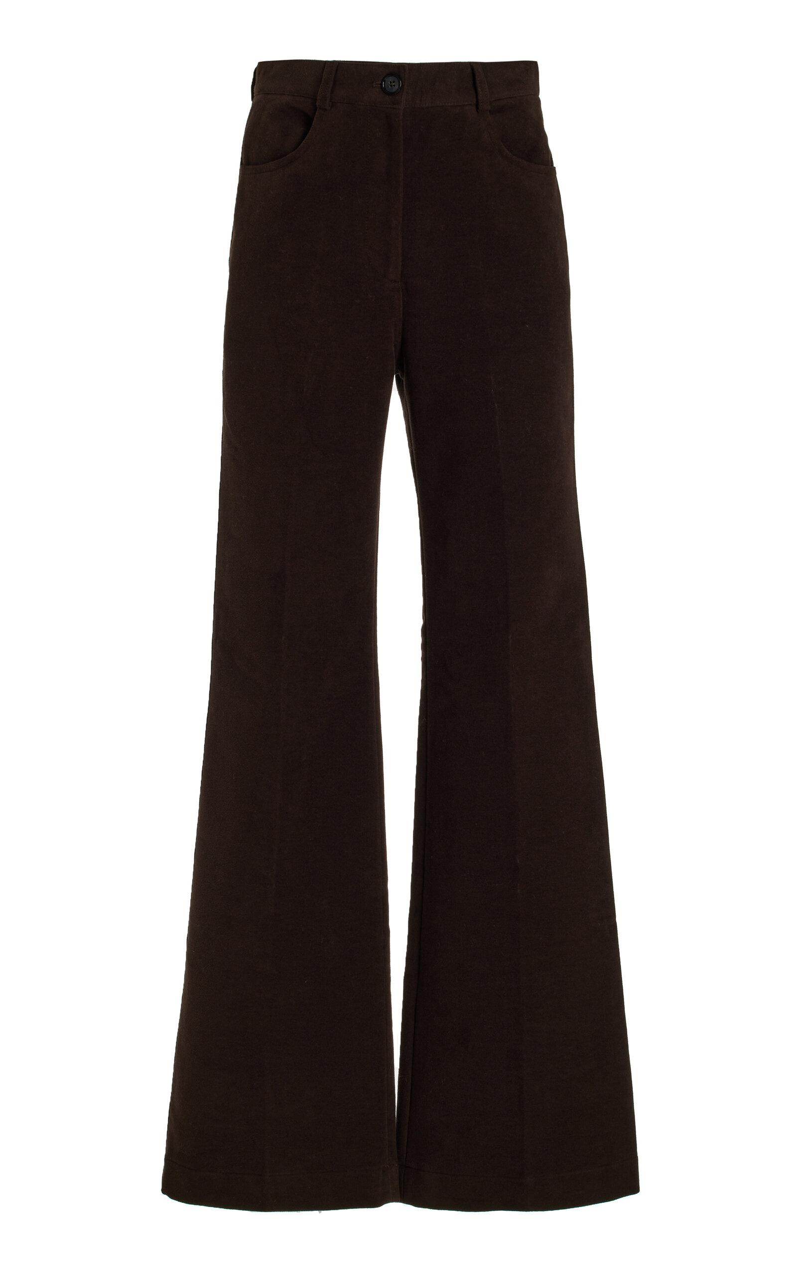 Flared Cotton-Moleskin Trousers