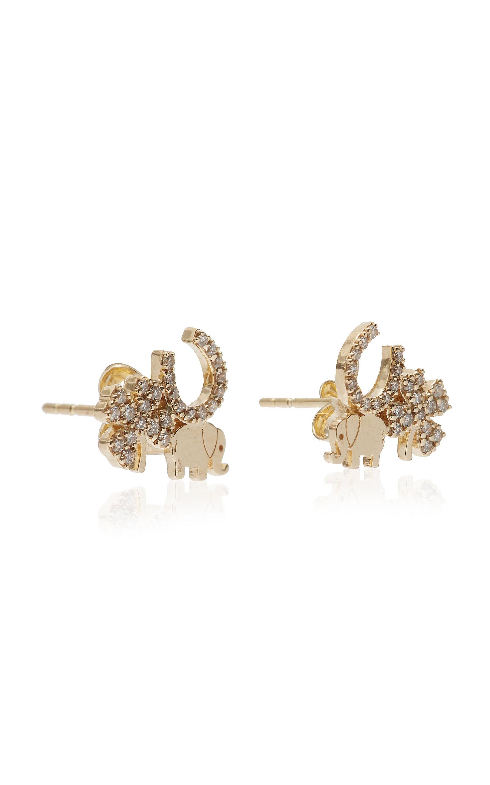 14K Gold Diamond Earrings