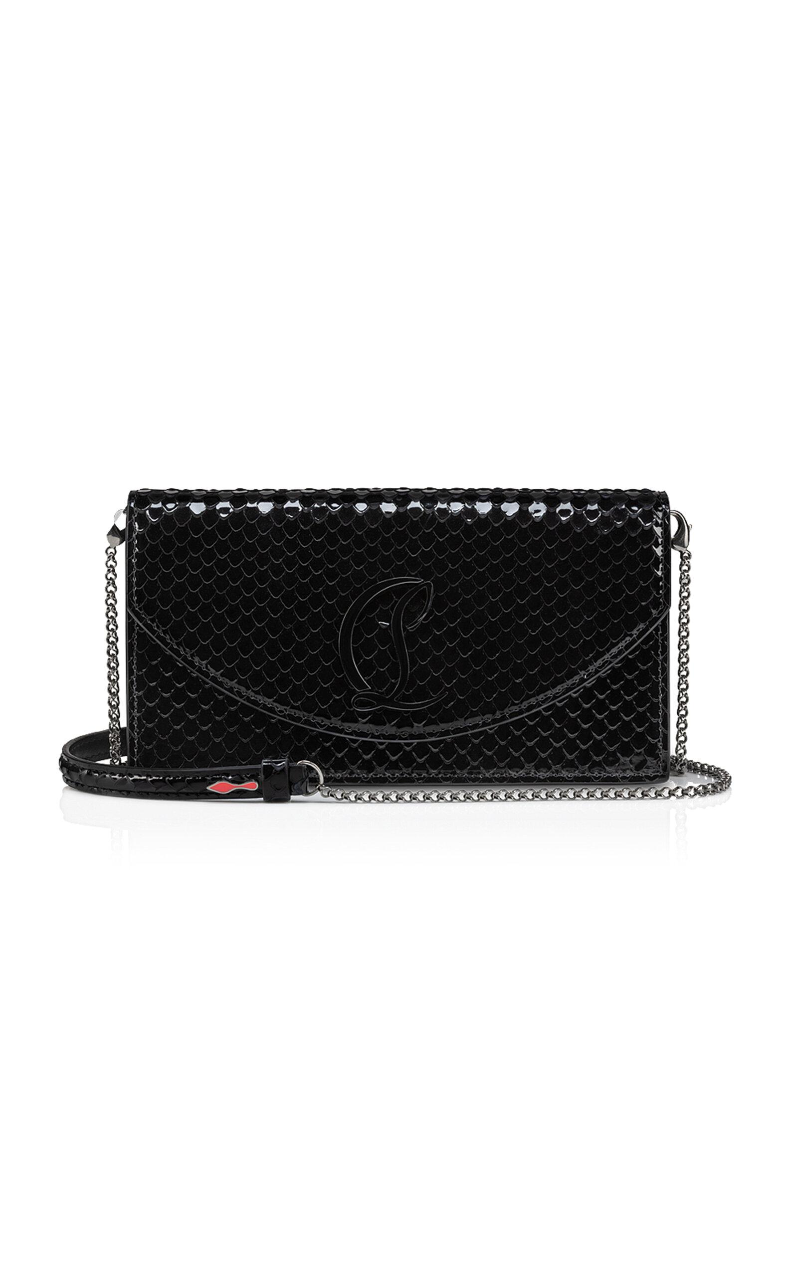 Loubila Woven Patent Leather Clutch