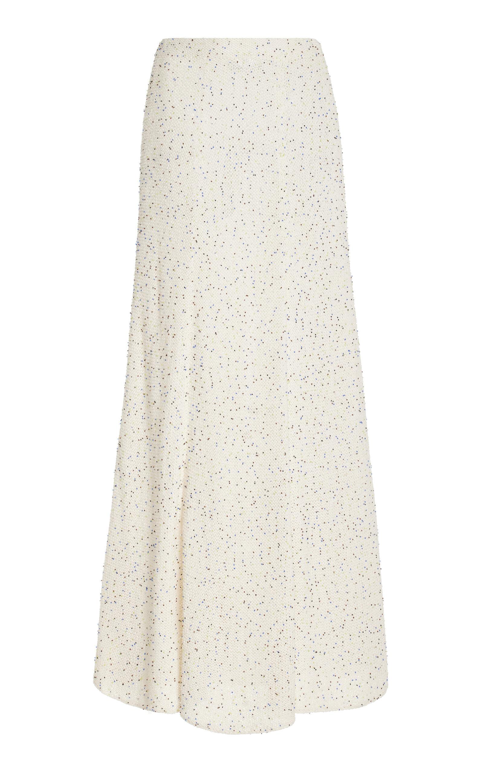 Floris Beaded Knit Silk Maxi Skirt