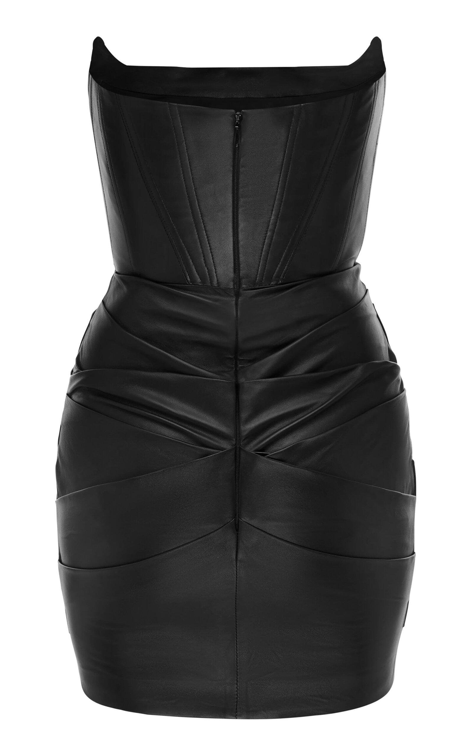 Leather Corset Mini Dress