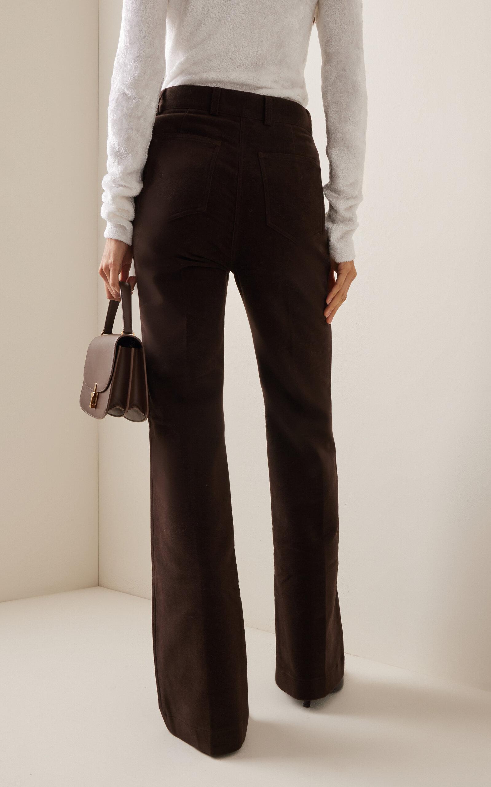 Flared Cotton-Moleskin Trousers