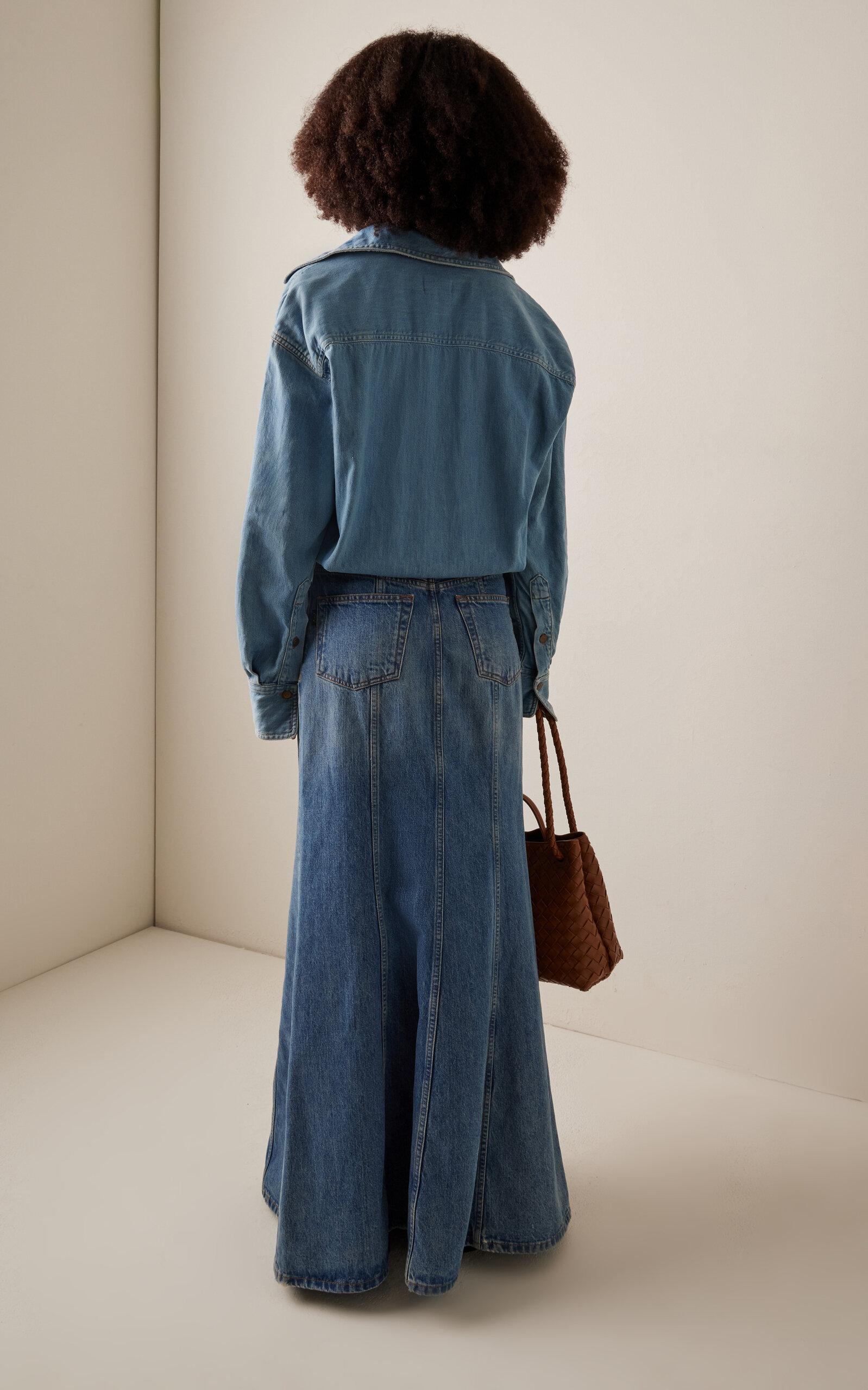 Jos Denim Maxi Shirt Dress