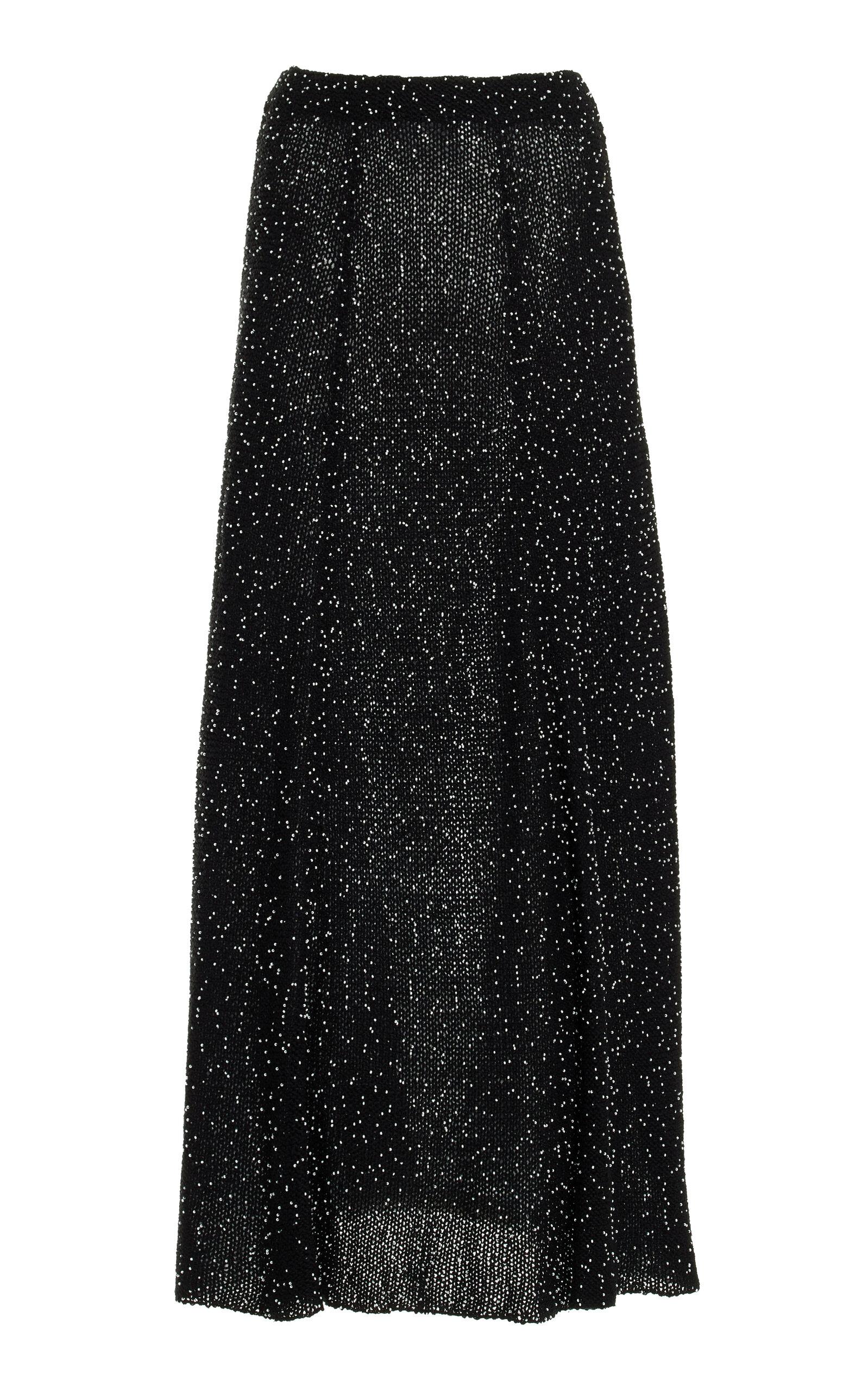 Floris Beaded Knit Silk Maxi Skirt