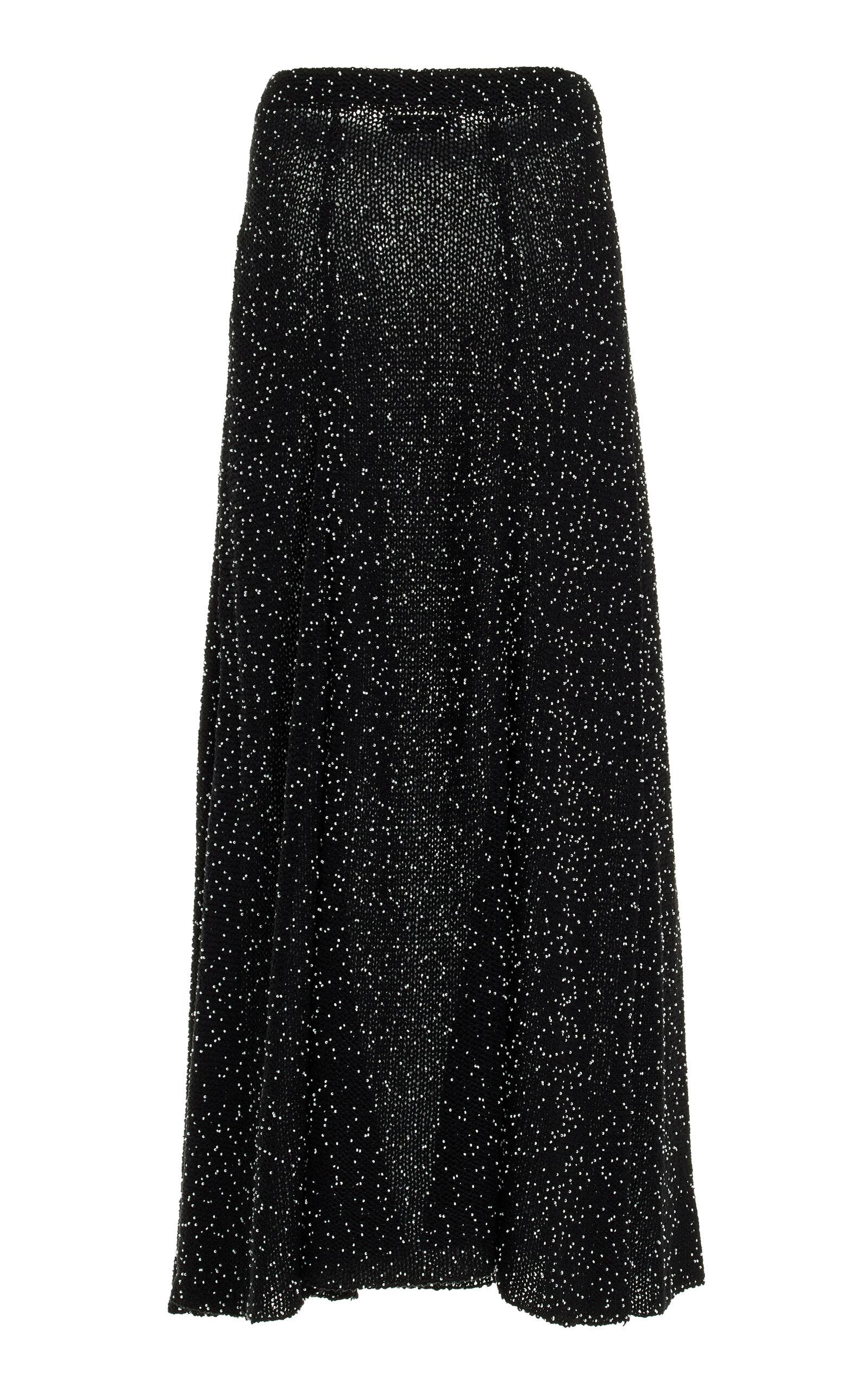 Floris Beaded Knit Silk Maxi Skirt