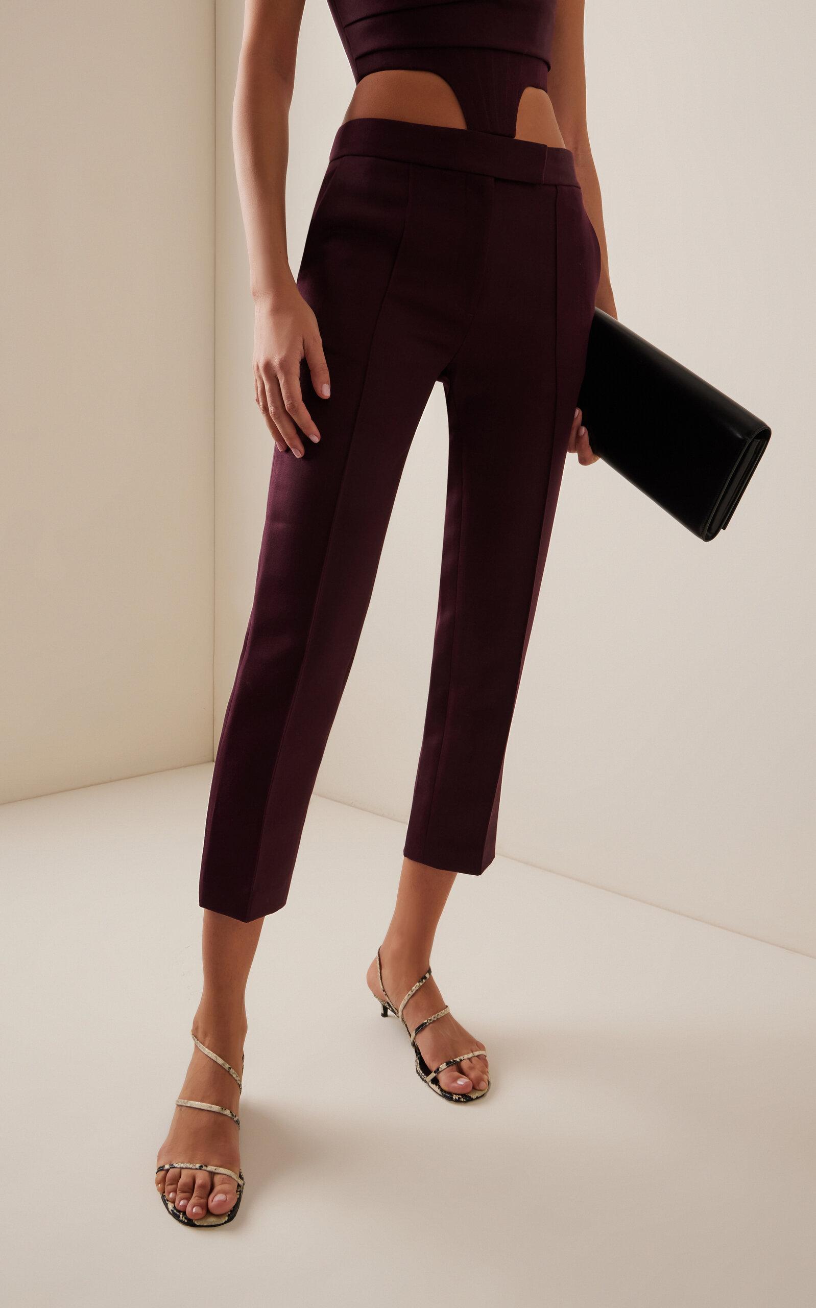 Cropped Wool Straight-Leg Pants