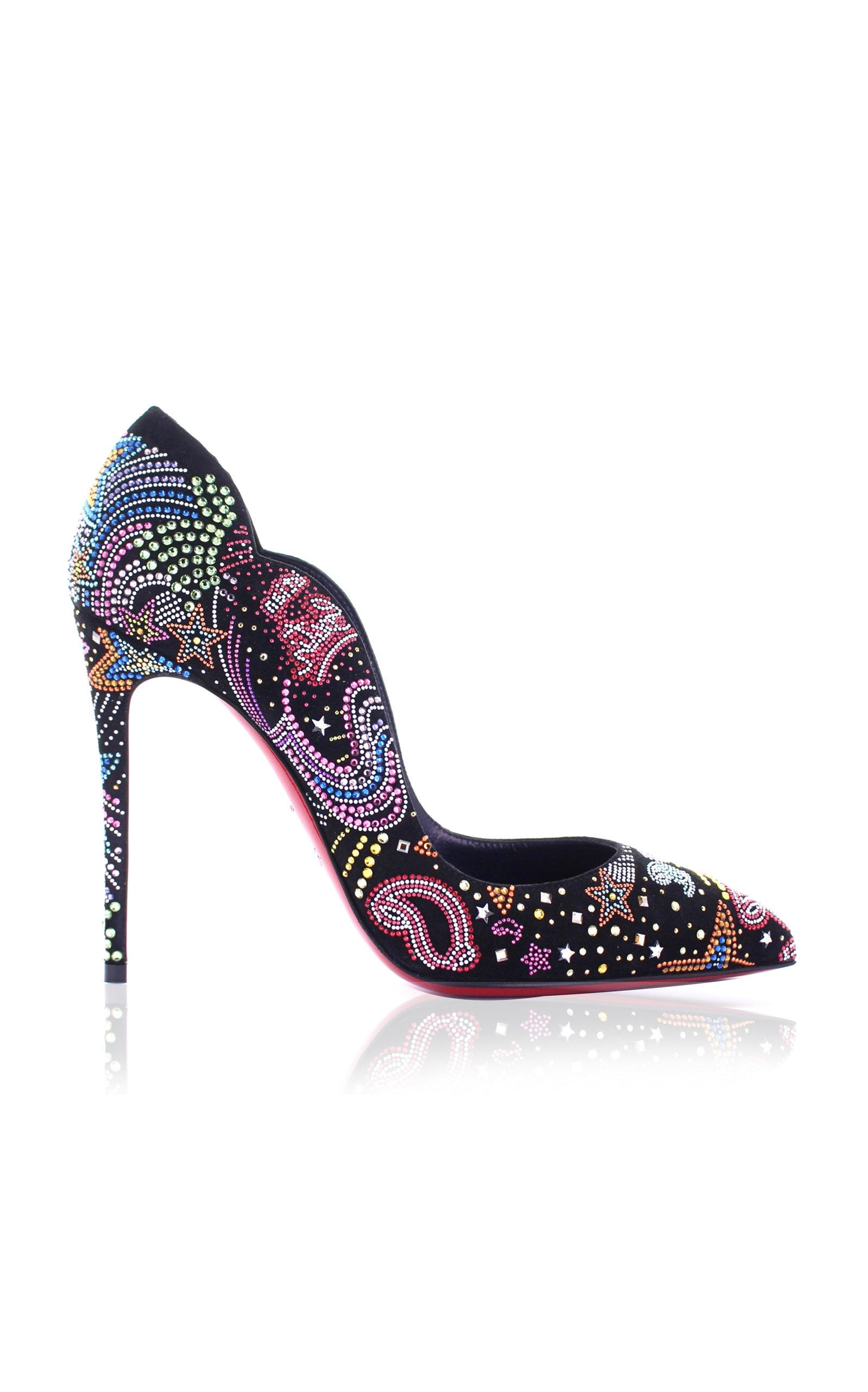 Hot Chick 100mm Crystal-Embellished Leather Pumps