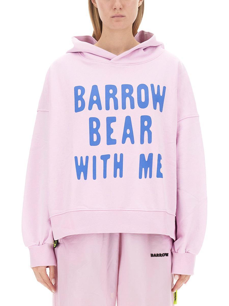 Barrow Sweatshirt With Logo in Pink