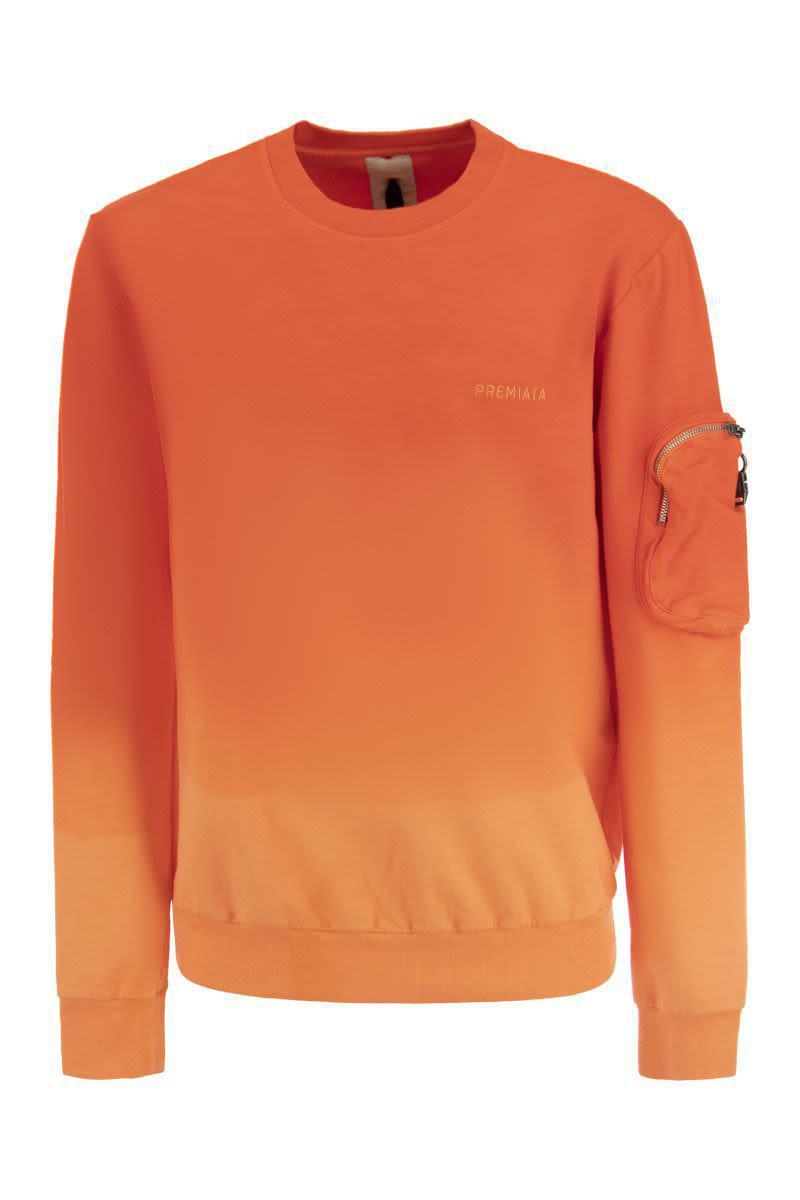 Premiata Crew-Neck Sweatshirt With Logo in Orange